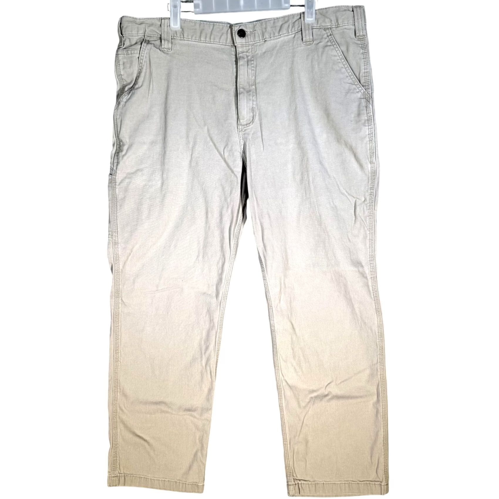 Carhartt VINTAGE Carhartt Pants Mens 40x29 Beige Relaxed Fit Utility Work Twill Carpenter Canvas Size US 40 / EU 56 - 2 Thumbnail