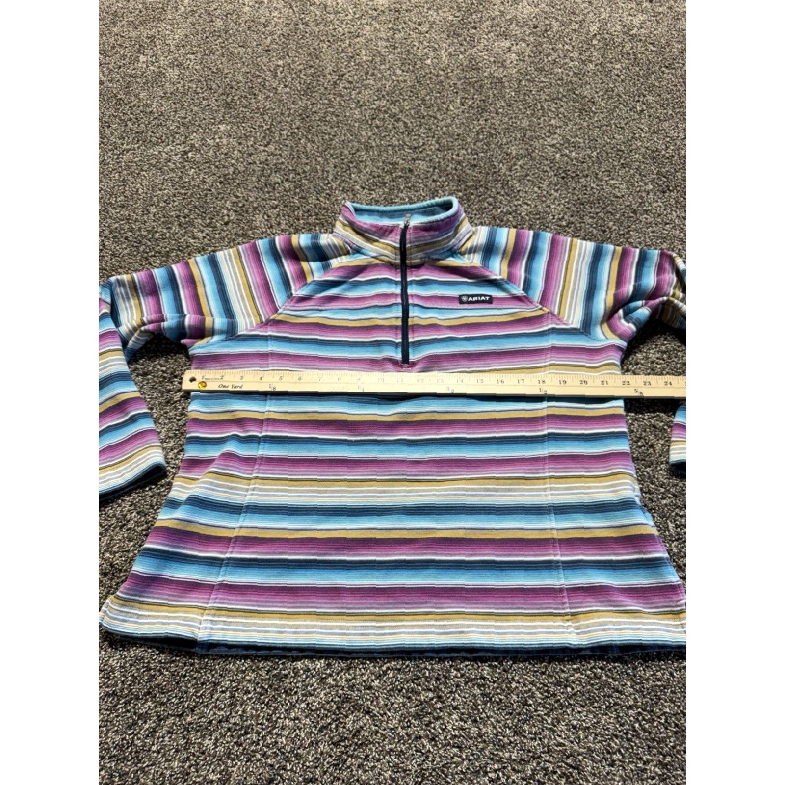 Ariat Ariat Womens Quater Zip Pullover Hoodie Long Sleeve Aztec Multicolor Polyester Fleece Logo Winter Fall Spring Size L / US 10 / IT 46 - 7 Thumbnail