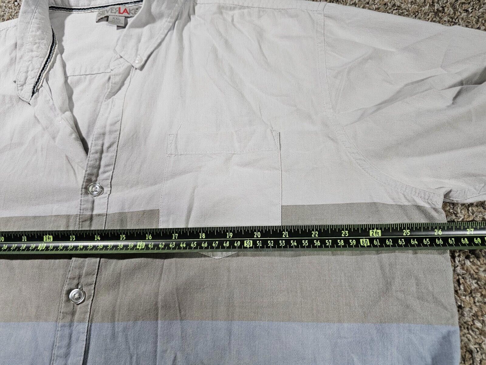 Designer SilverLake XXL Blue White Gray Colorblock Button Down Shirt Size US XXL / EU 58 / 5 - 6 Thumbnail