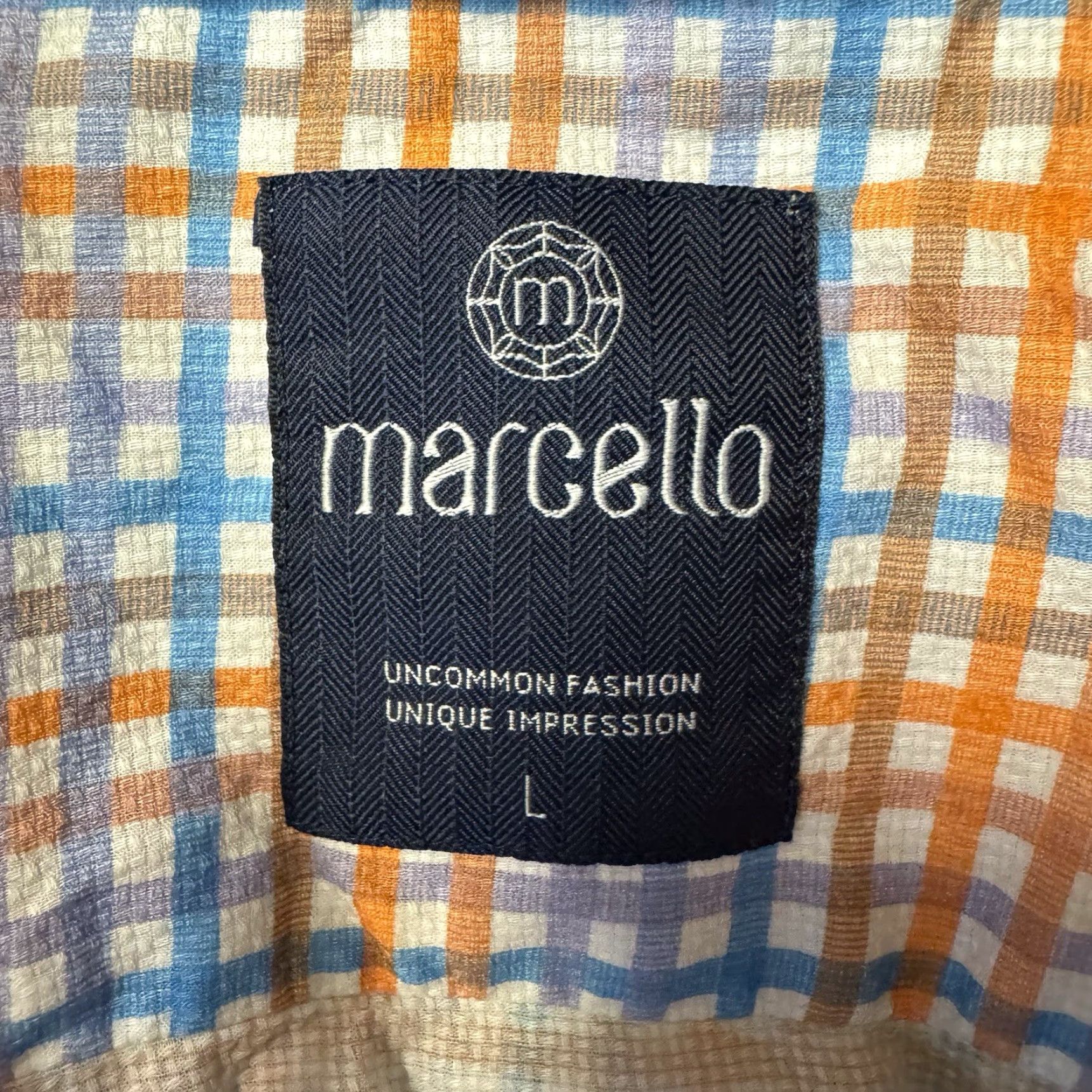 Vintage Marcello Button Up Shirt Sz L Plaid Check Preppy Business Casual Old Money Fall Mens Button-Up Shirt Blue Cotton Check Vintage: No Size US L / EU 52-54 / 3 - 5 Thumbnail