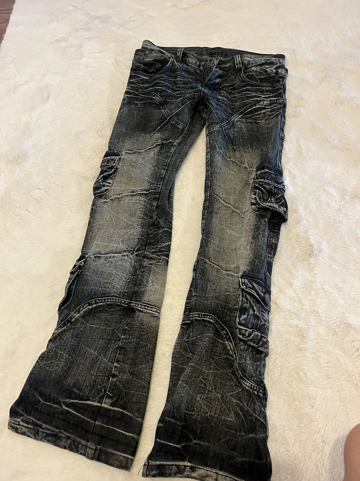 LOWBOX LOWBOX Flared Cargo Jeans Size US 32 / EU 48 - 2 Thumbnail