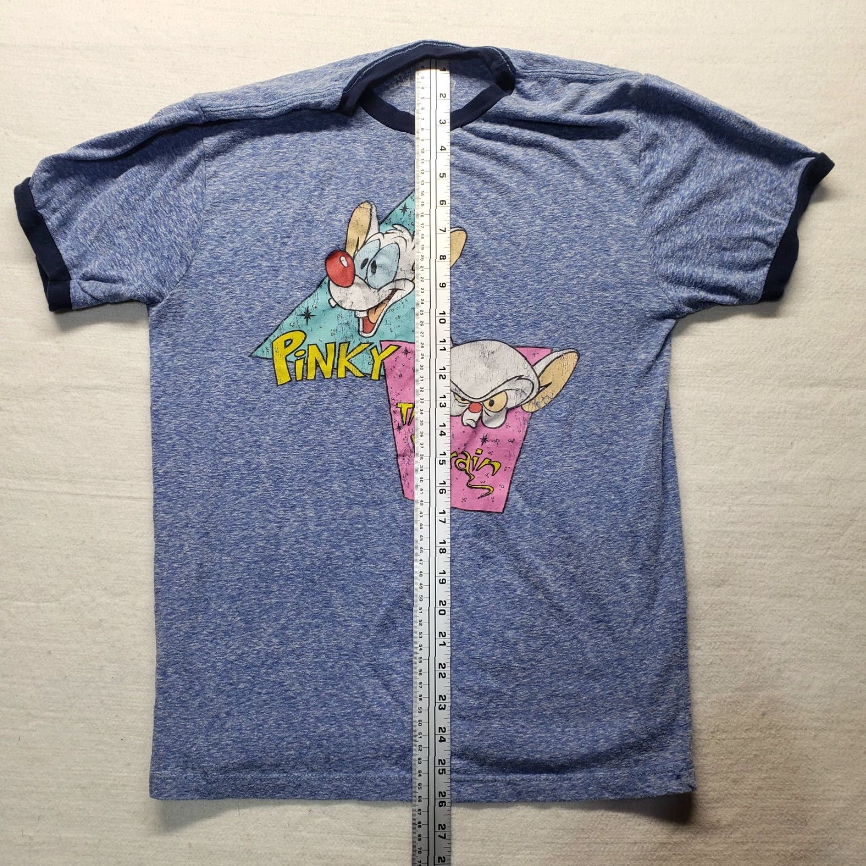 Vintage VINTAGE Warner Bros. Pinky & The Brain T-Shirt Blue 90s Cartoon Logo Crew Neck Adult Men XL Size US XL / EU 56 / 4 - 6 Thumbnail