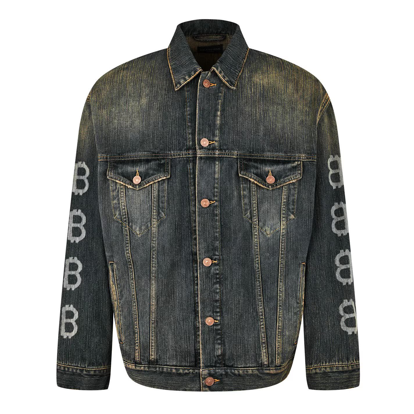 Balenciaga o1g2r1mq0226 Crypto Cotton Oversized Fit Denim Jacket Blue Size US L / EU 52-54 / 3 - 1 Thumbnail