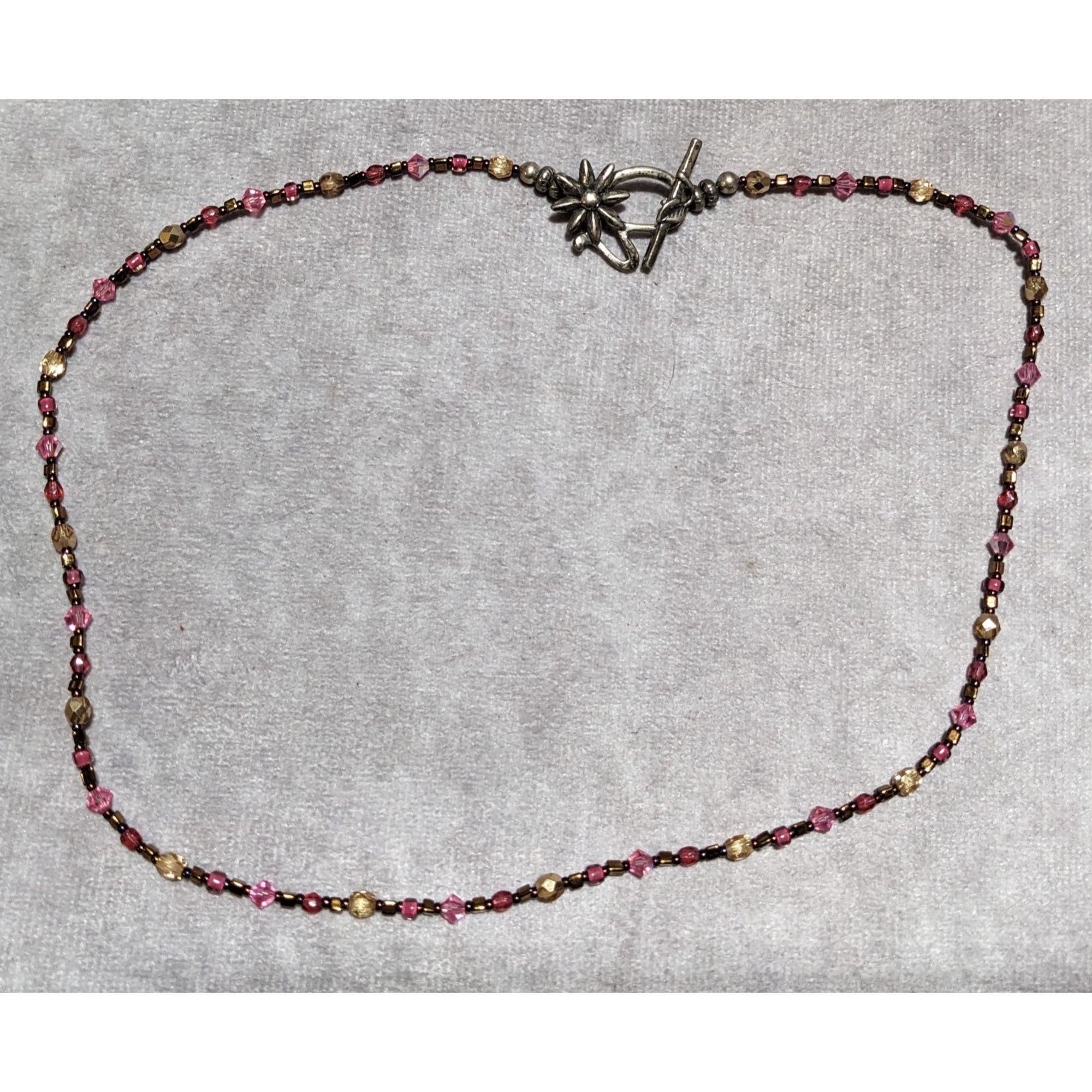 Other Vintage Handmade Pink & Gold Beaded Necklace Size ONE SIZE - 12 Thumbnail