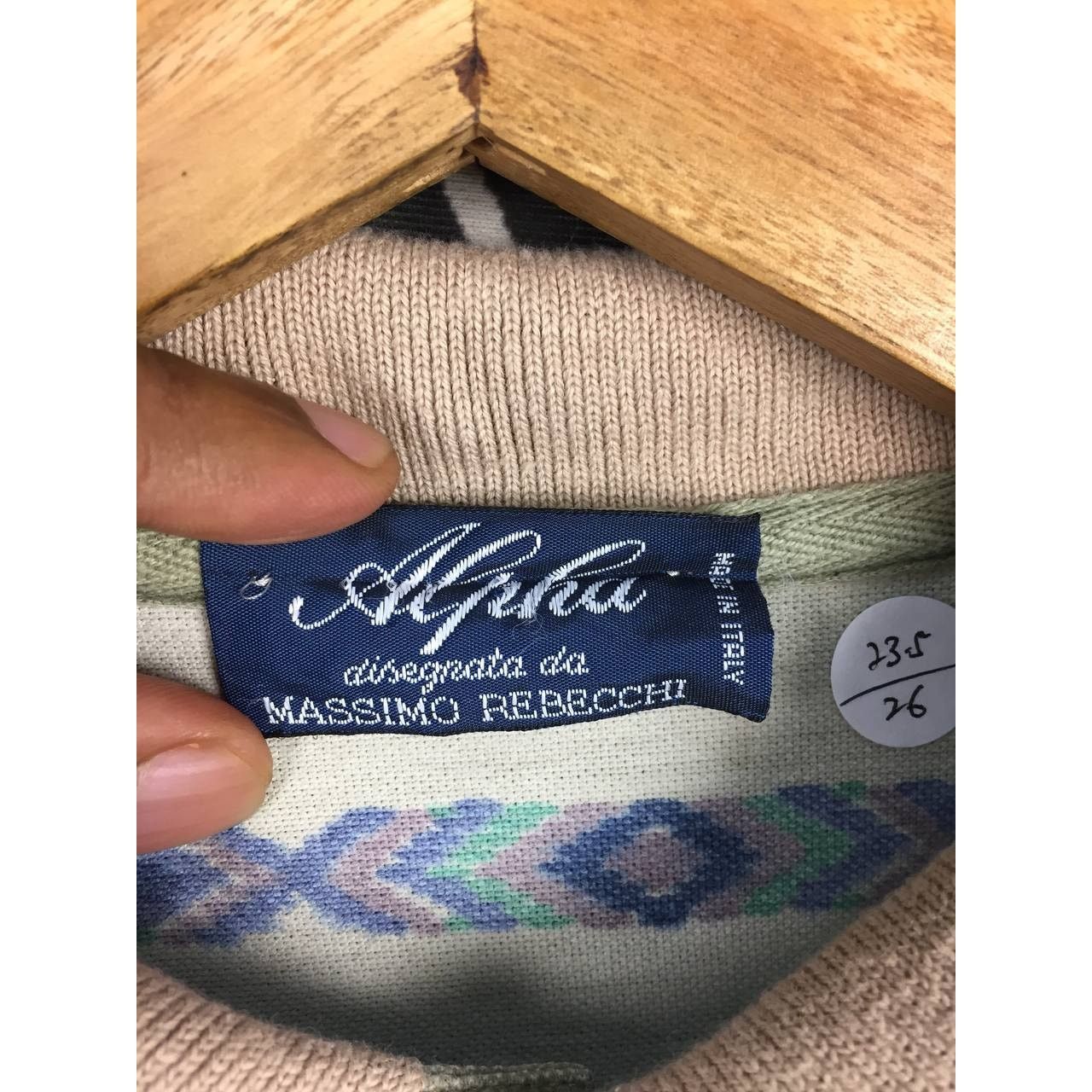 Designer × Vintage Alpha Massimo Rebecchi Made In Italy Aztec Pattern Polo Tee Size US XL / EU 56 / 4 - 7 Thumbnail