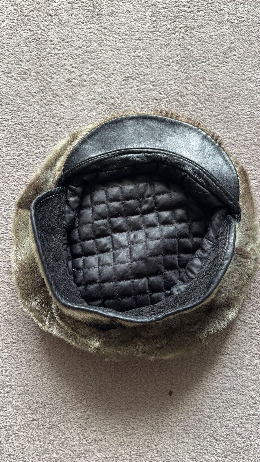 Vintage Rare Fur Leather Beretta Flat Hat margiela gucci ysl chanel Size ONE SIZE - 6 Thumbnail