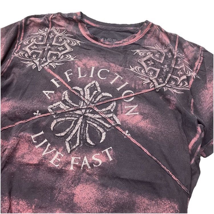 Affliction Y2K Affliction Faded Distressed Tee Shirt Size US XL / EU 56 / 4 - 1 Thumbnail