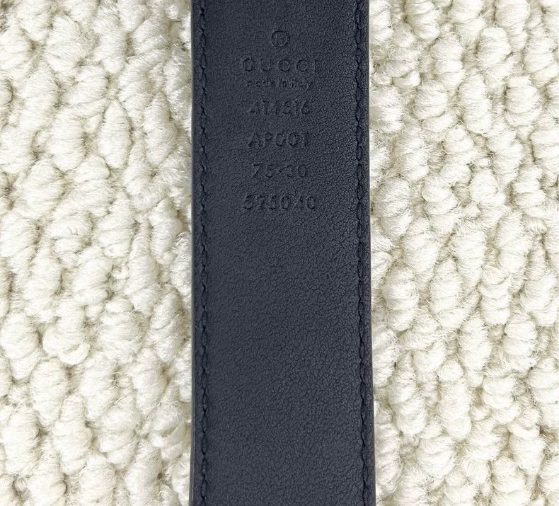 Gucci Gucci Black Gold Double G Leather Belt-2506 Size ONE SIZE - 6 Thumbnail