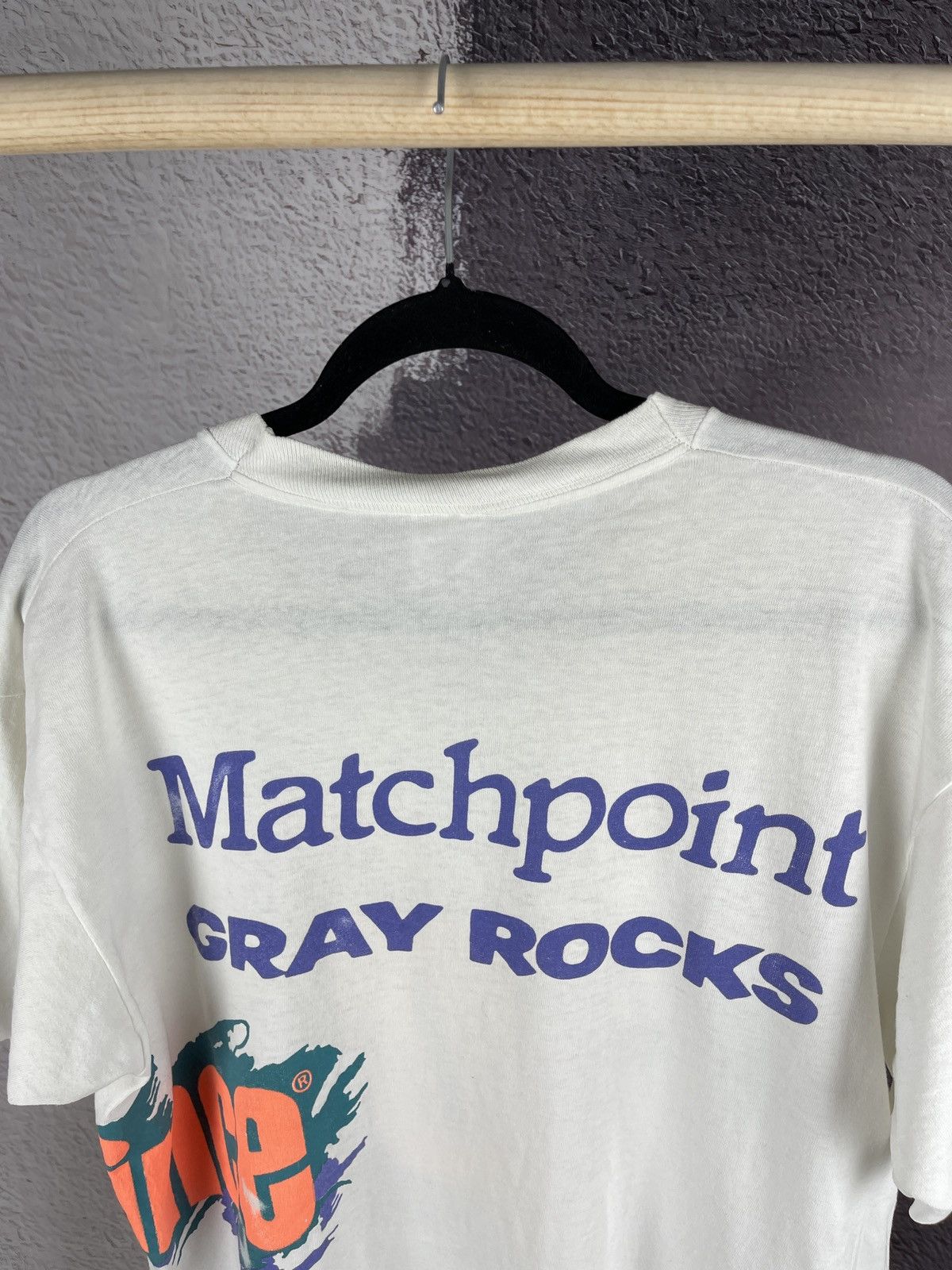 Fruit Of The Loom FOTL Prince Gray rocks matchpoint made in Canada vintage tee Size US L / EU 52-54 / 3 - 13 Thumbnail