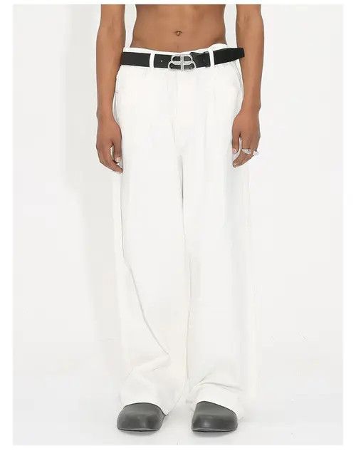 VIBE White Baggy Denim Jeans Size US 30 / EU 46 - 7 Thumbnail