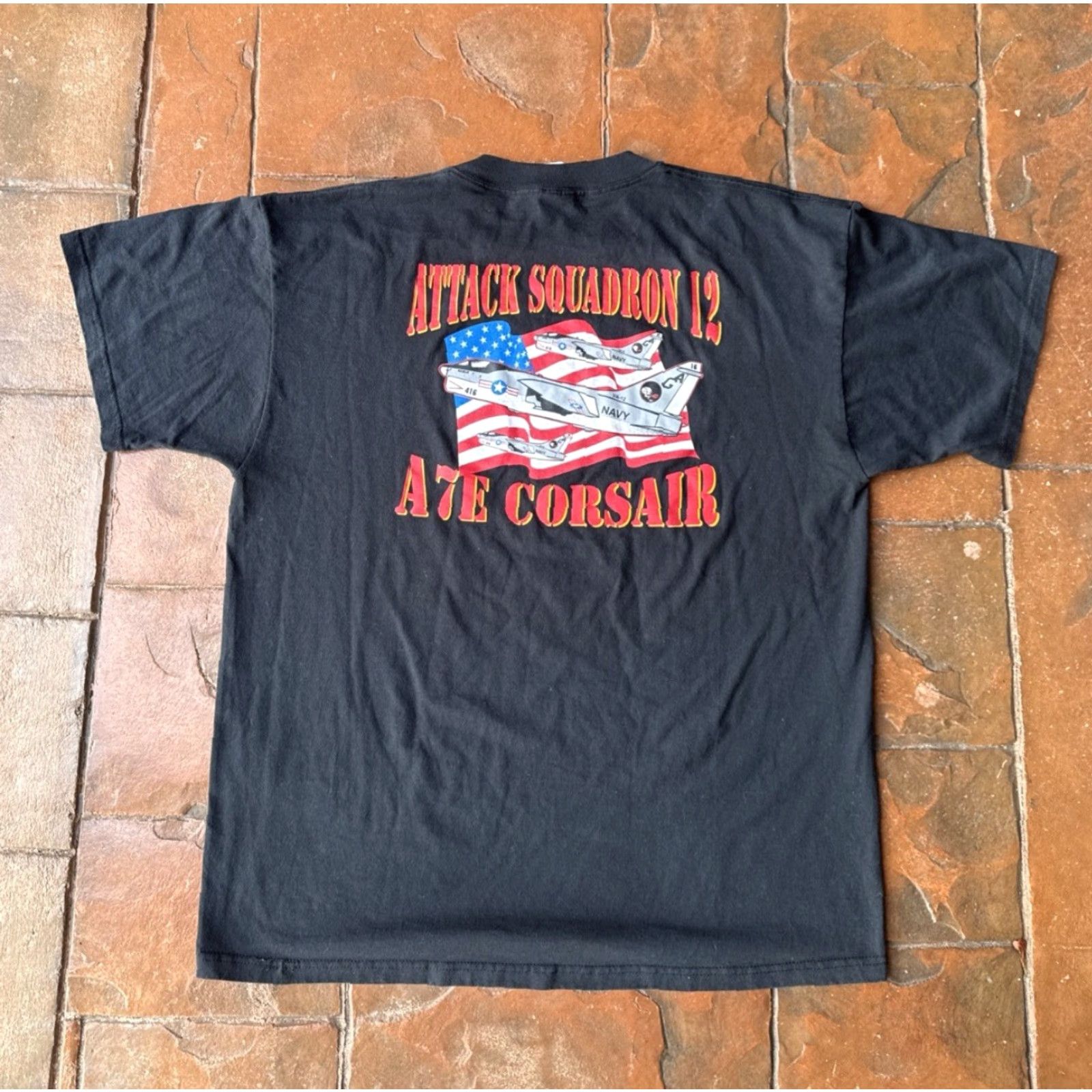 Fruit Of The Loom VINTAGE U.S. Navy's Attack Squadron 12 T-Shirt XL Military Plane USA Size US XL / EU 56 / 4 - 2 Thumbnail