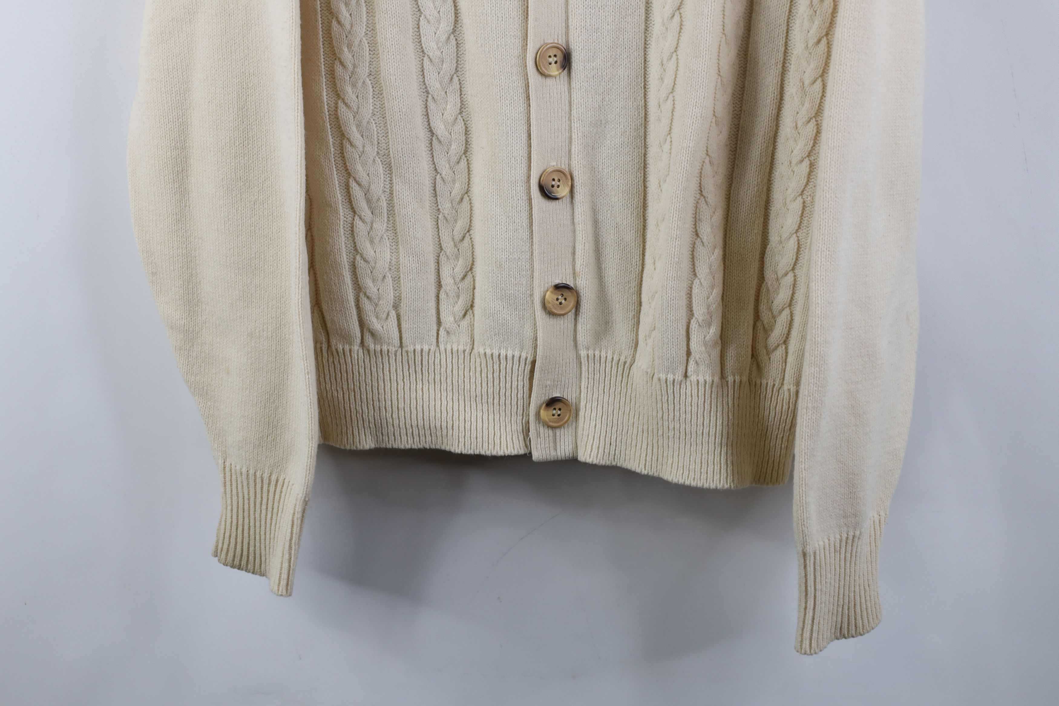Vintage Vintage 90s Streetwear Cable Knit Cardigan Sweater USA Size US M / EU 48-50 / 2 - 3 Thumbnail