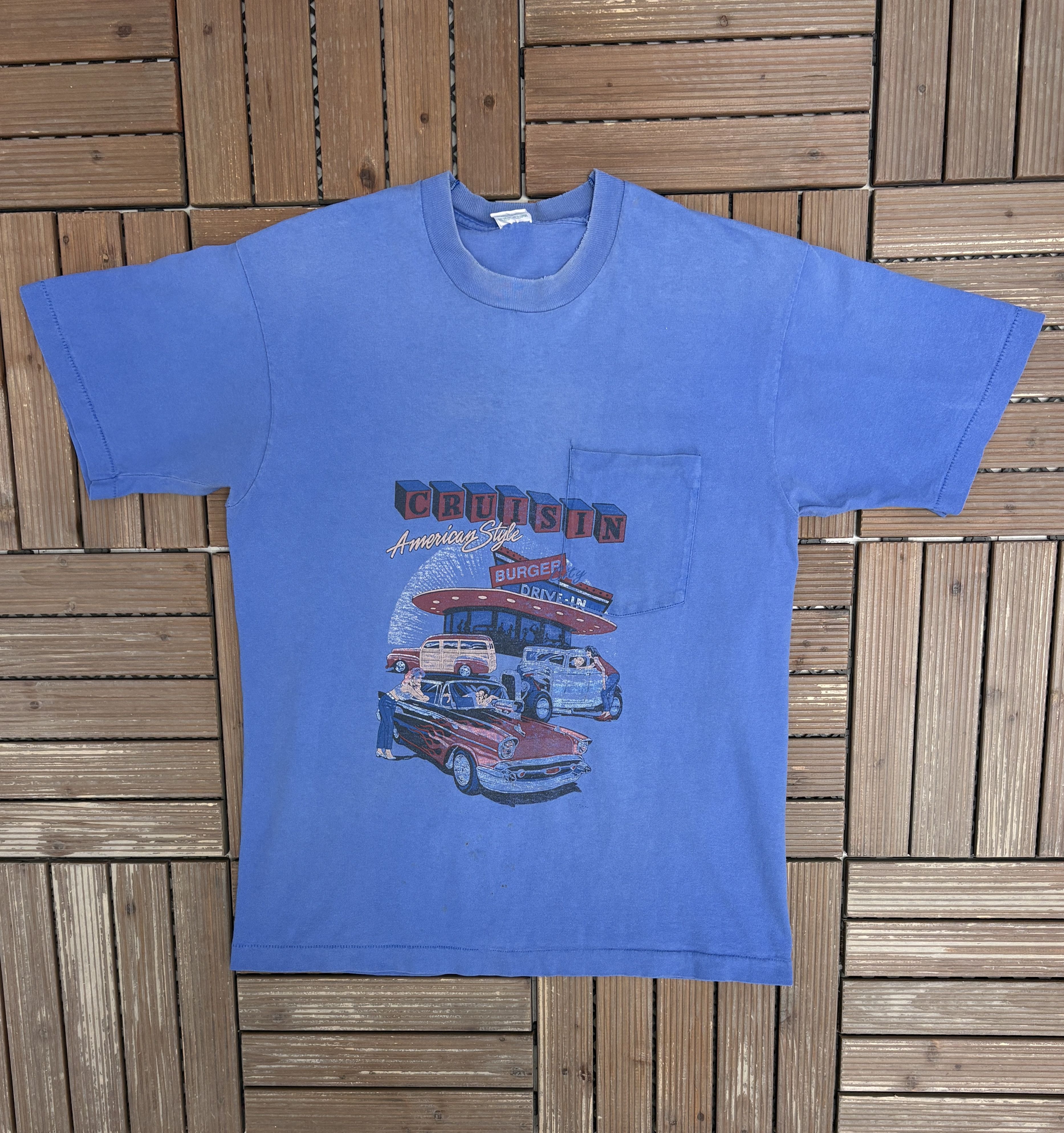 Vintage Cruisin' American Style Vintage Blue T-Shirt Tee Size US L / EU 52-54 / 3 - 1 Thumbnail