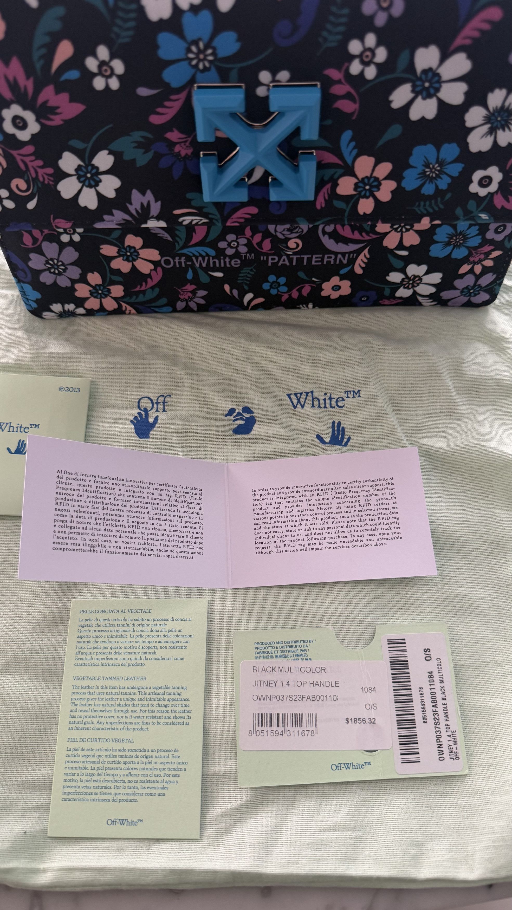 Off-White OFF-WHITE Jitney Floral Top Handle Shoulder Bag NWT $1857 Size ONE SIZE - 7 Thumbnail
