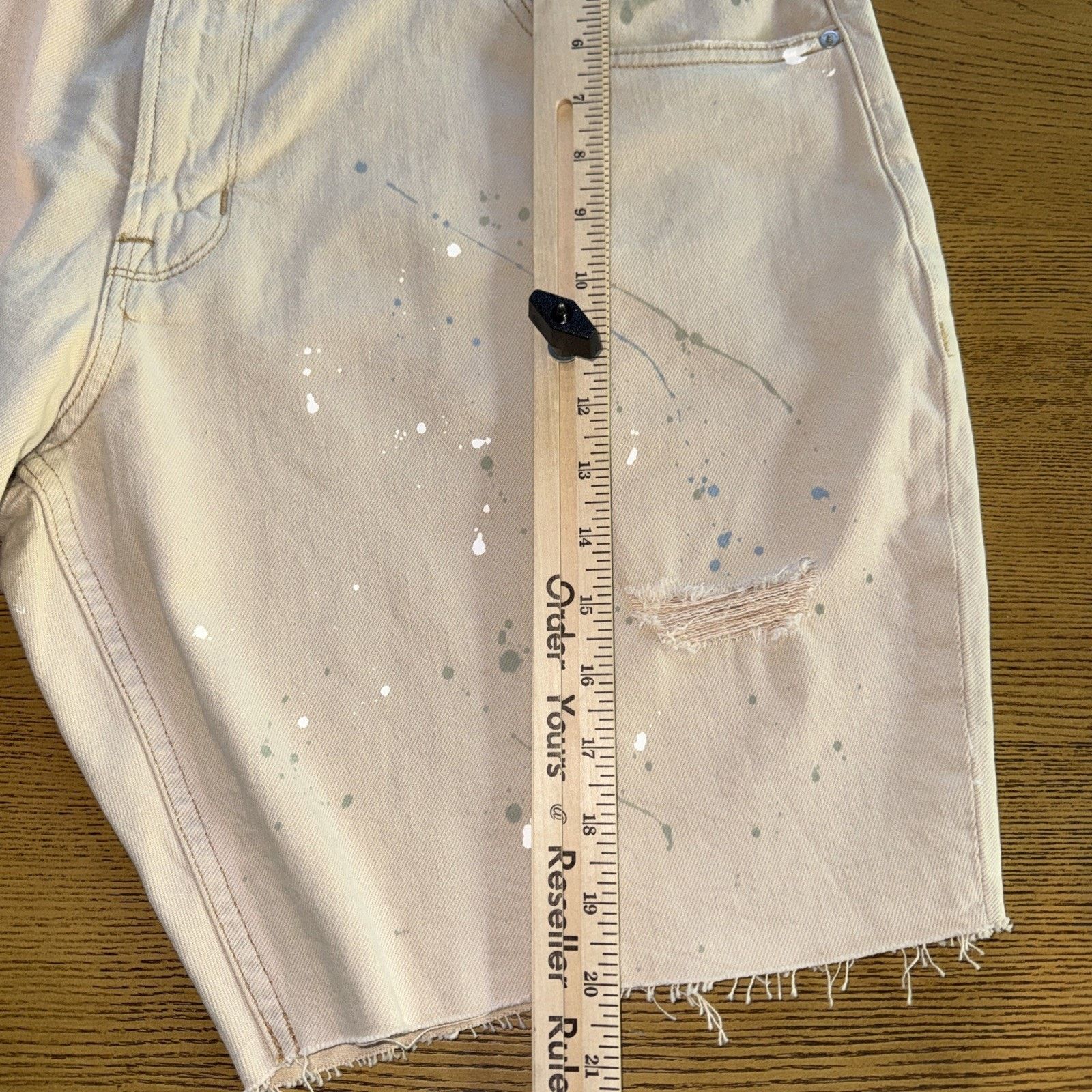 Hudson Hudson Kirk Shorts Tan Painter Distressed 42W 9L splatter Size US 42 / EU 58 - 2 Thumbnail