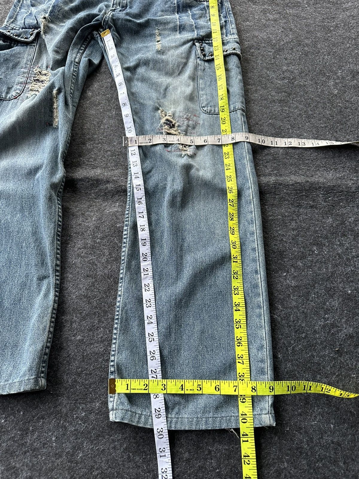 Beauty Beast × If Six Was Nine × In The Attic Vintage In The Attic Double Waist Distressed Denim D448 Size US 30 / EU 46 - 16 Thumbnail
