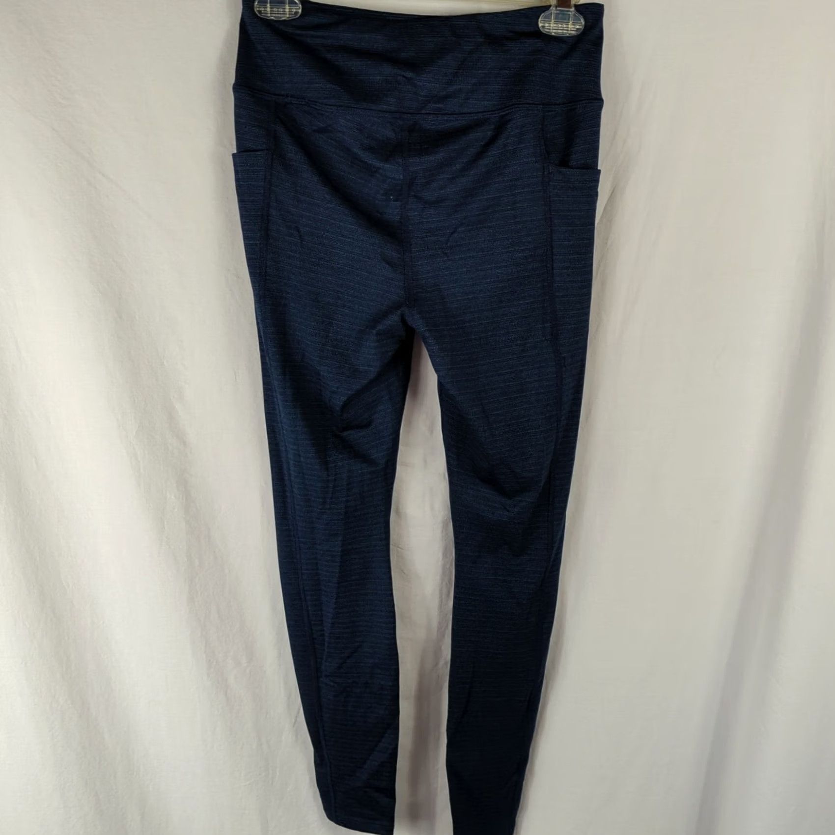 Athletic Works Athletic Works Leggings Womens S 4-6 Blue Navy Full Length Skinny Pockets Drawstring Athleticwear Running Jogging Size 28" / US 6 / IT 42 - 4 Thumbnail