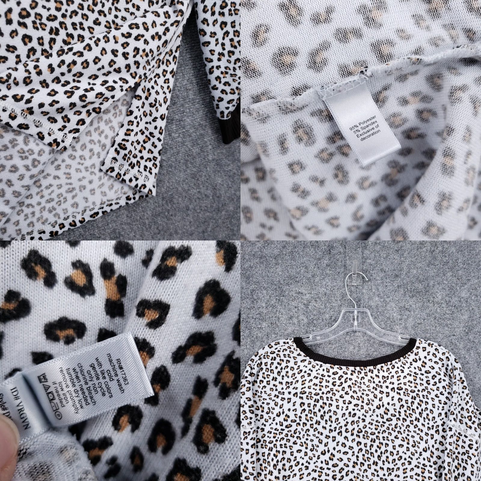 Donna Karan Donna Karan Sleepshirt Womens M Medium White Leopard Sleepwear Lounge Pullover Size M / US 6-8 / IT 42-44 - 8 Thumbnail