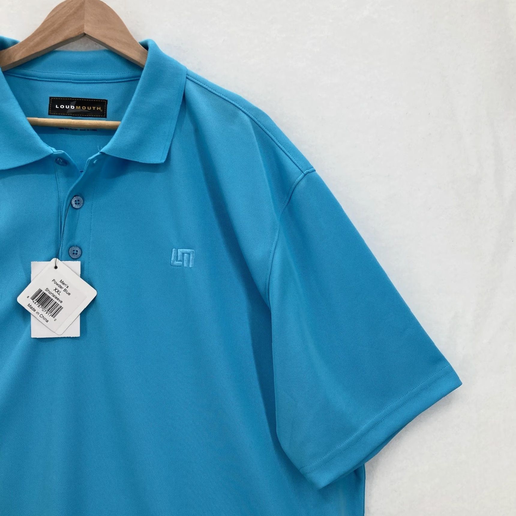 Vintage Loudmouth Polo Shirt Mens 2XL Powder Blue Essential Short Sleeve Golf Athletic Regular Sleeve Polo Mens Boys Womens Size US XXL / EU 58 / 5 - 2 Thumbnail