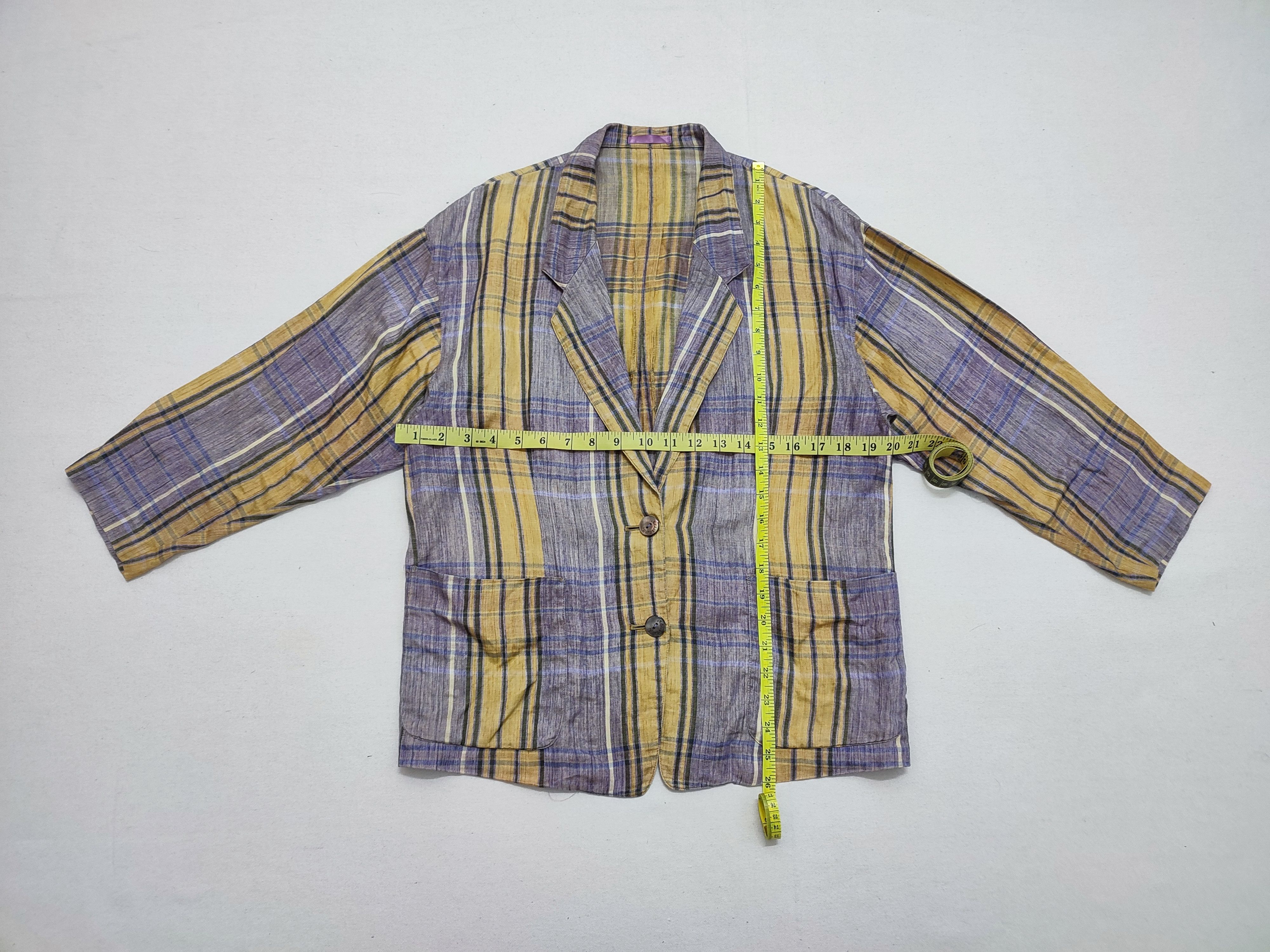 Burberry Burberrys Women Linen Plaid Blazer Size ONE SIZE - 3 Thumbnail