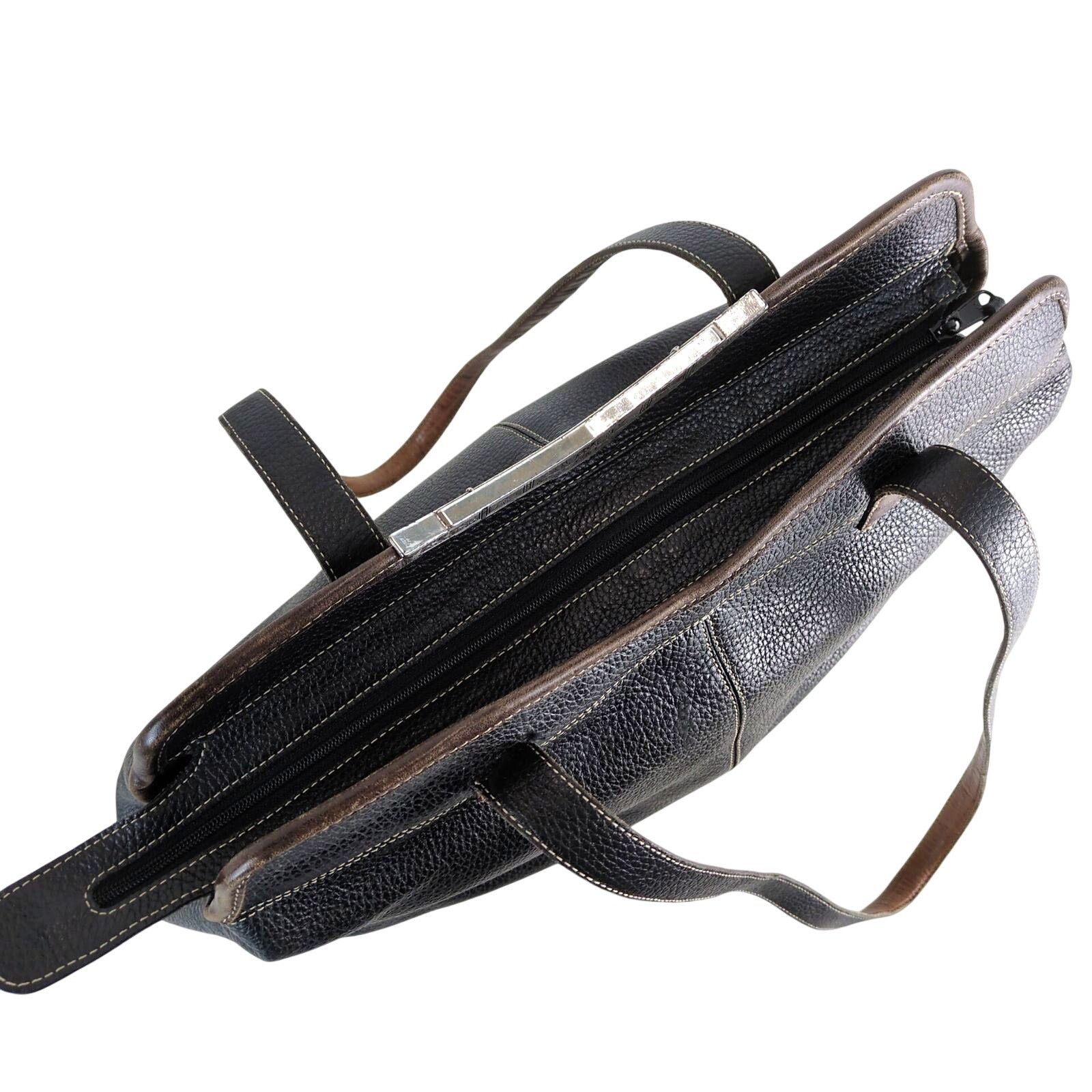 Brighton Vintage Brighton Black Pebble Leather 16" Shoulder Bag Purse Size ONE SIZE - 8 Thumbnail