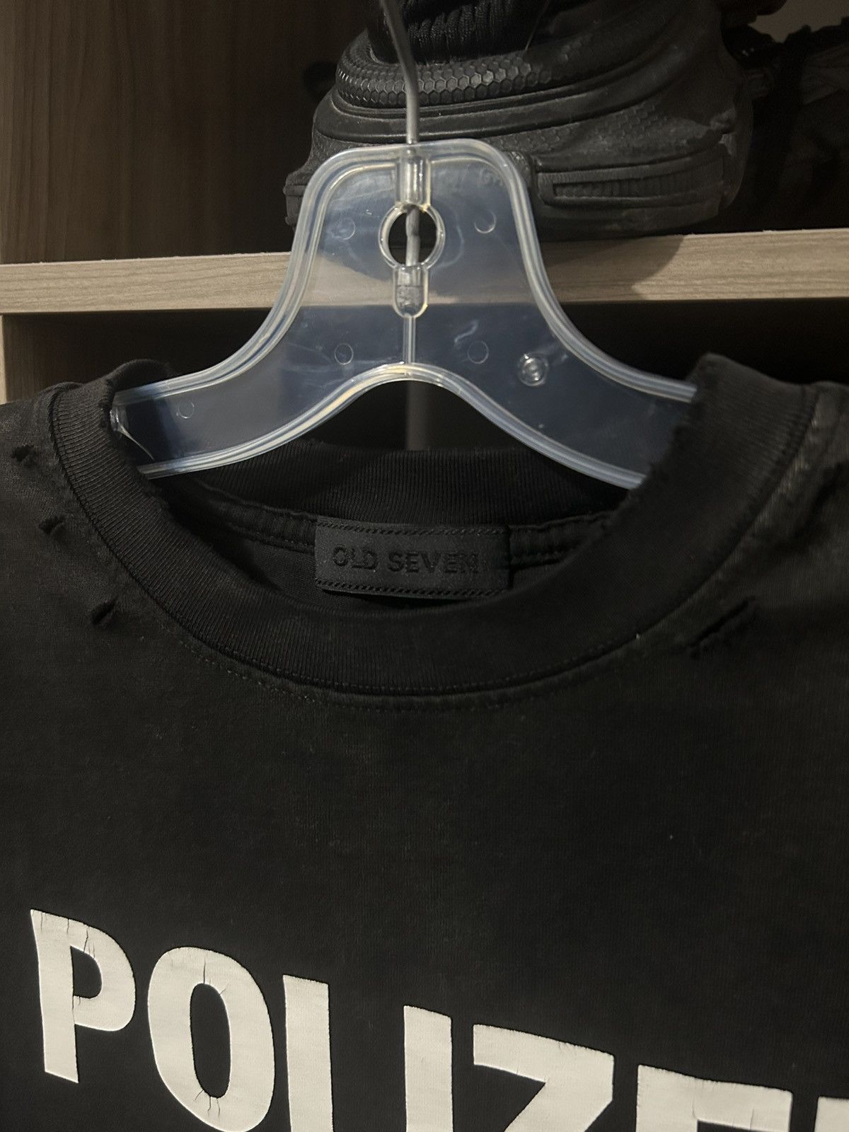 Crazy Vintage Distressed Faded Polizei Vetements Style Shirt