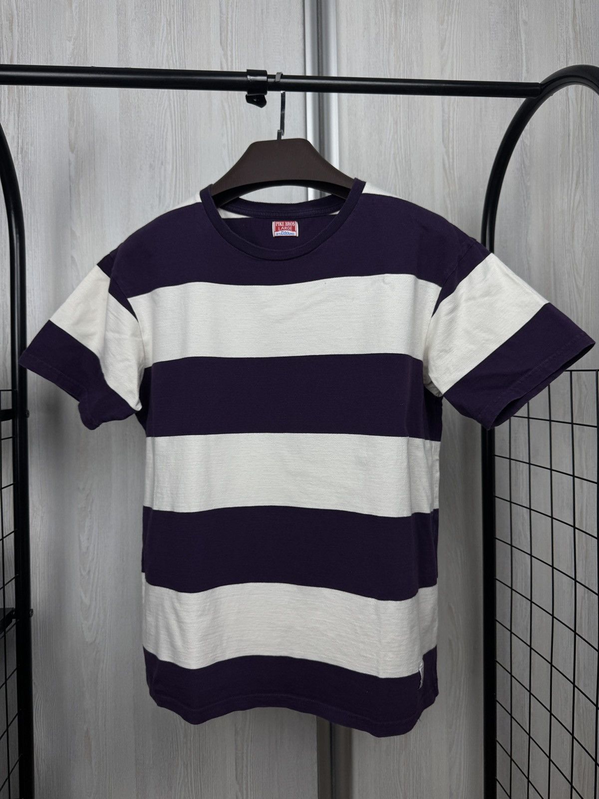 Japanese Brand Pike Brothers full standard striped tee shirt Size US L / EU 52-54 / 3 - 2 Thumbnail