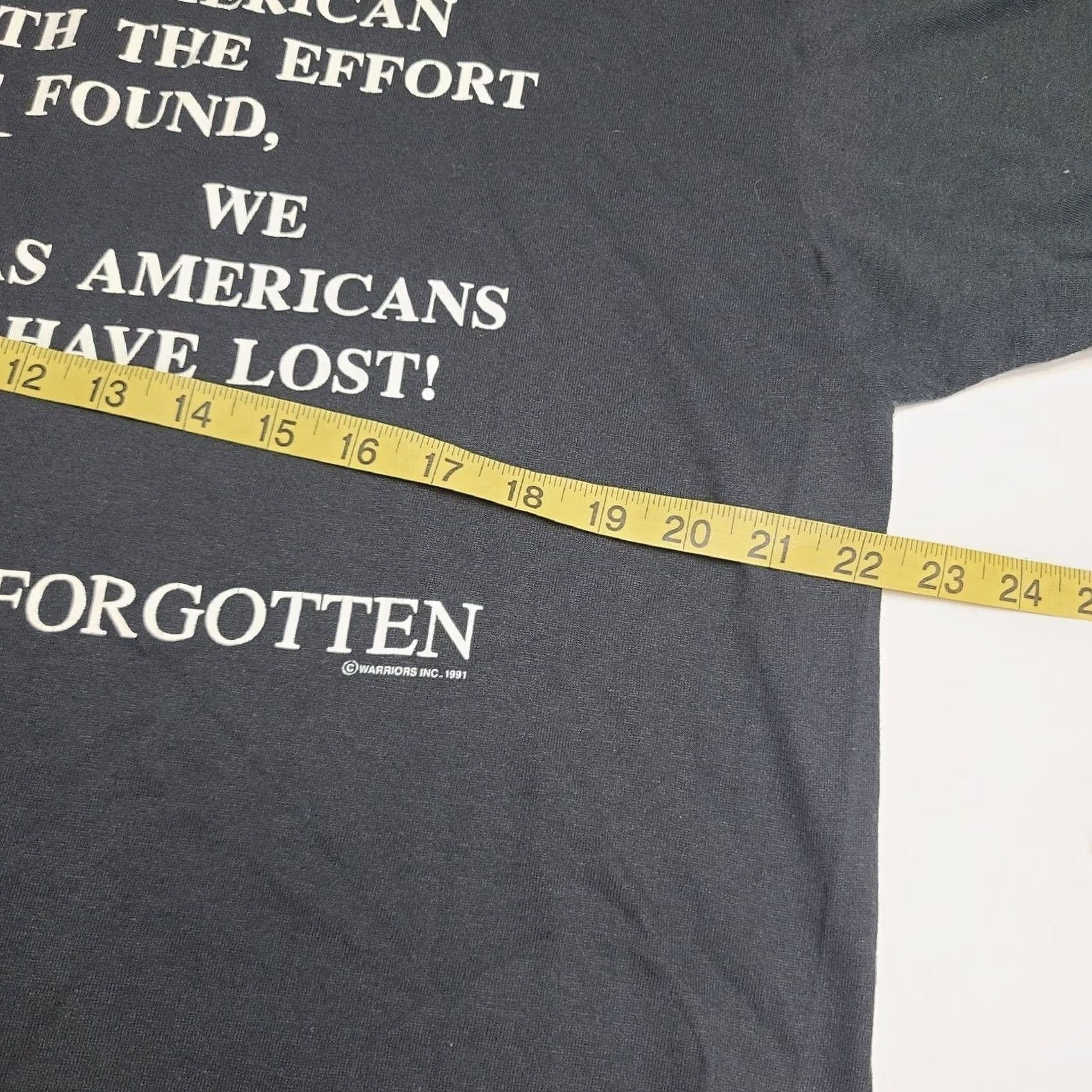 Jerzees VINTAGE POW MIA Shirt Black XL YOU ARE NOT FORGOTTEN Single-Stitch 90s Mens Size US XL / EU 56 / 4 - 5 Thumbnail