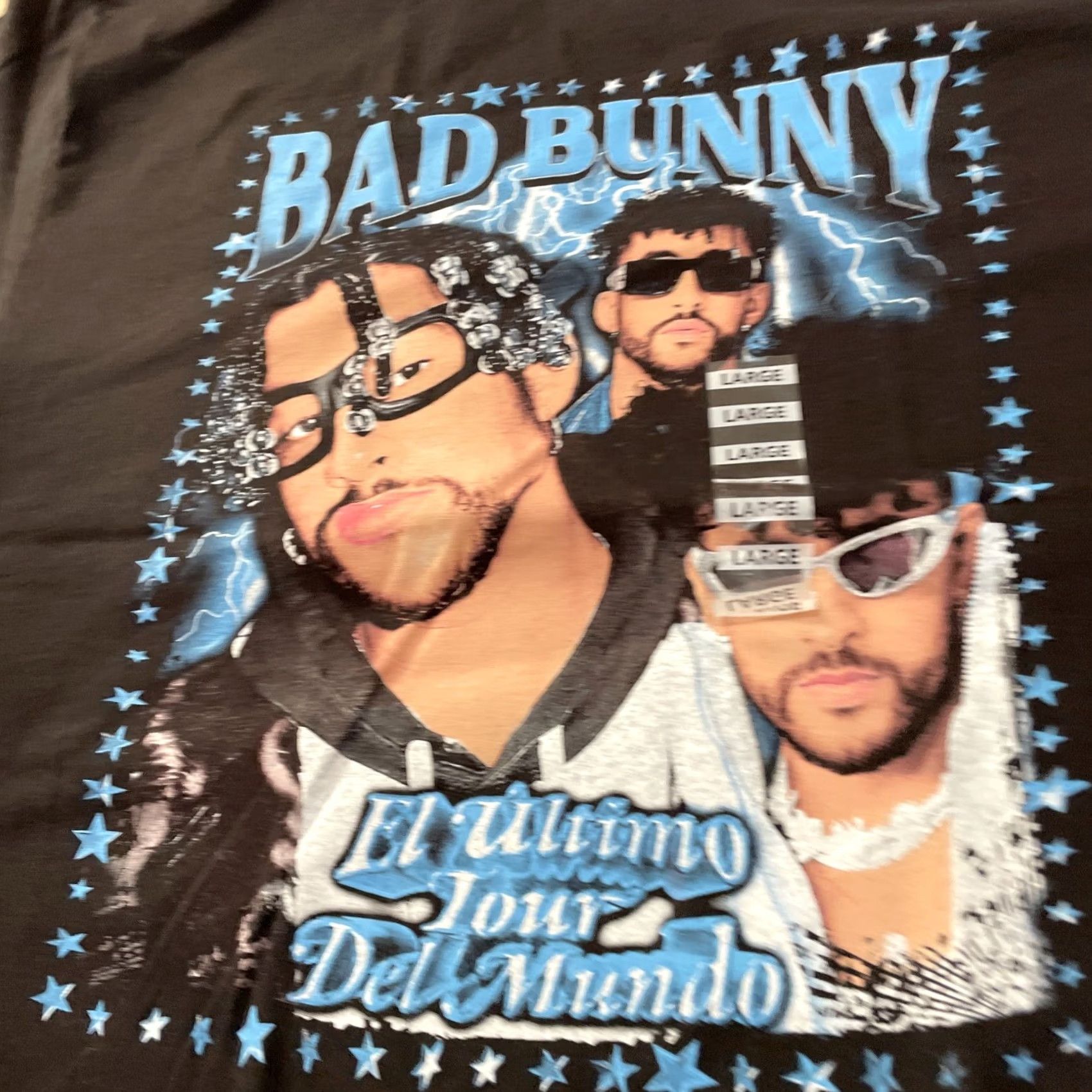 Vintage BAD BUNNY EL ULTIMO TOUR T Shirt Men L Blue Graphic Tee New Excellent Size US L / EU 52-54 / 3 - 5 Thumbnail