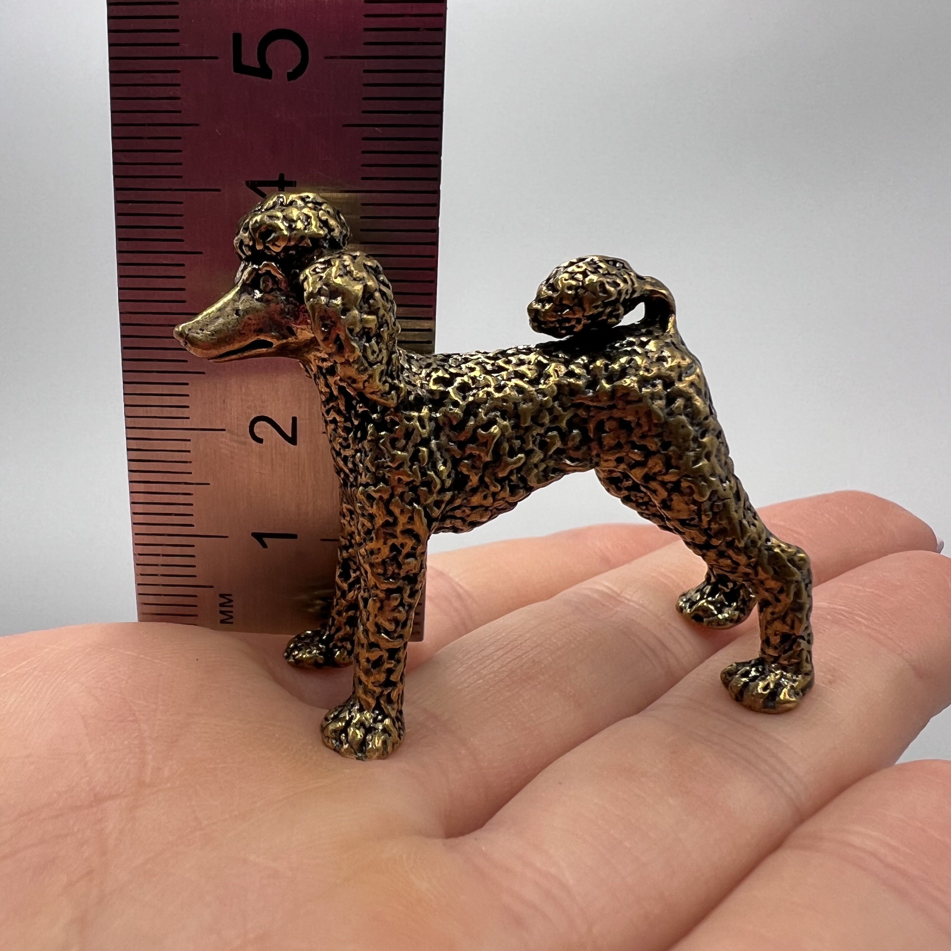 Vintage Vintage 1960s Mini Figure Statue Poodle Dog Brass 42gr Size ONE SIZE - 2 Thumbnail