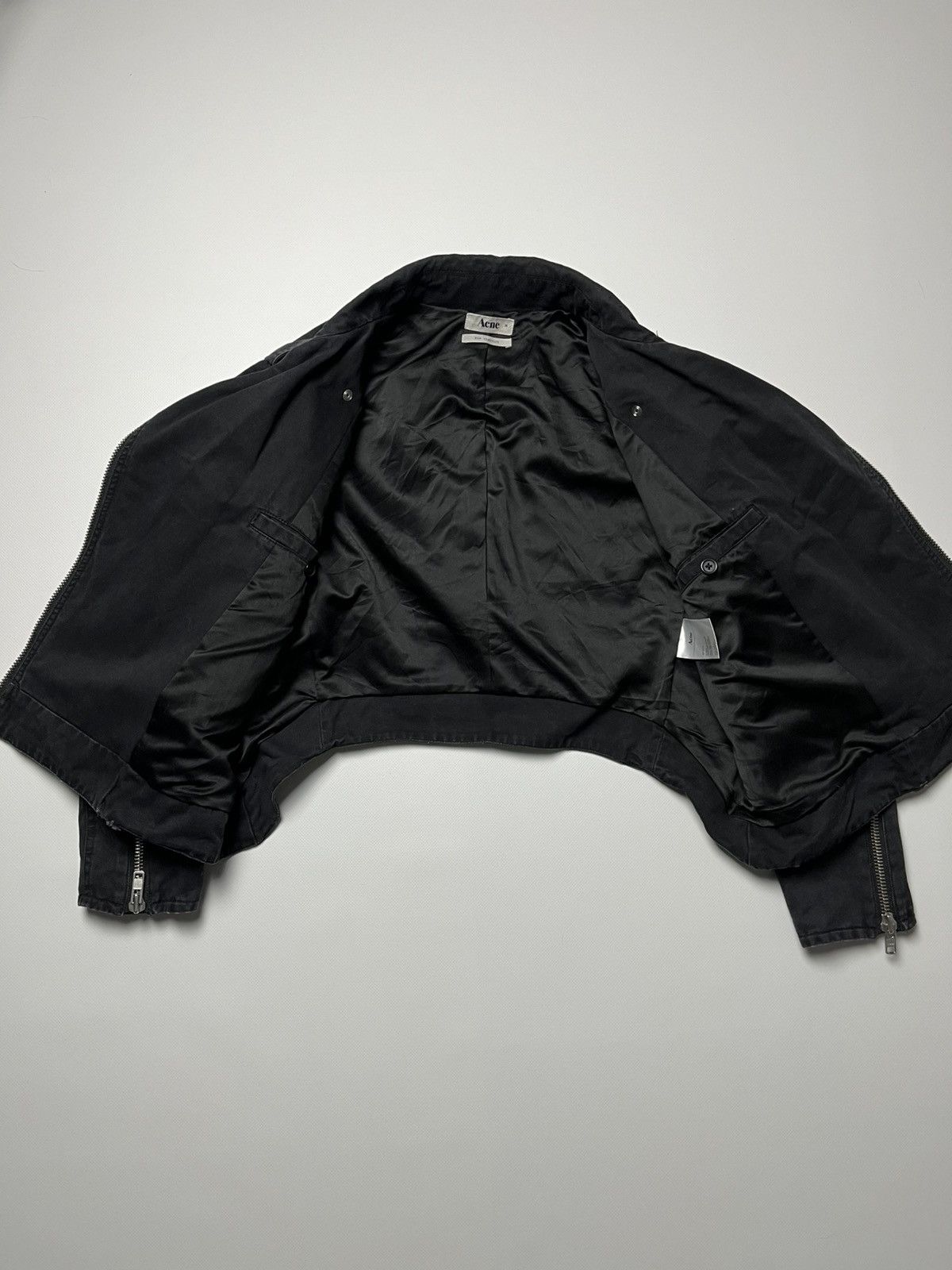Acne Studios Vintage Acne Studios Black Biker Jacket faded Size M / US 6-8 / IT 42-44 - 8 Thumbnail