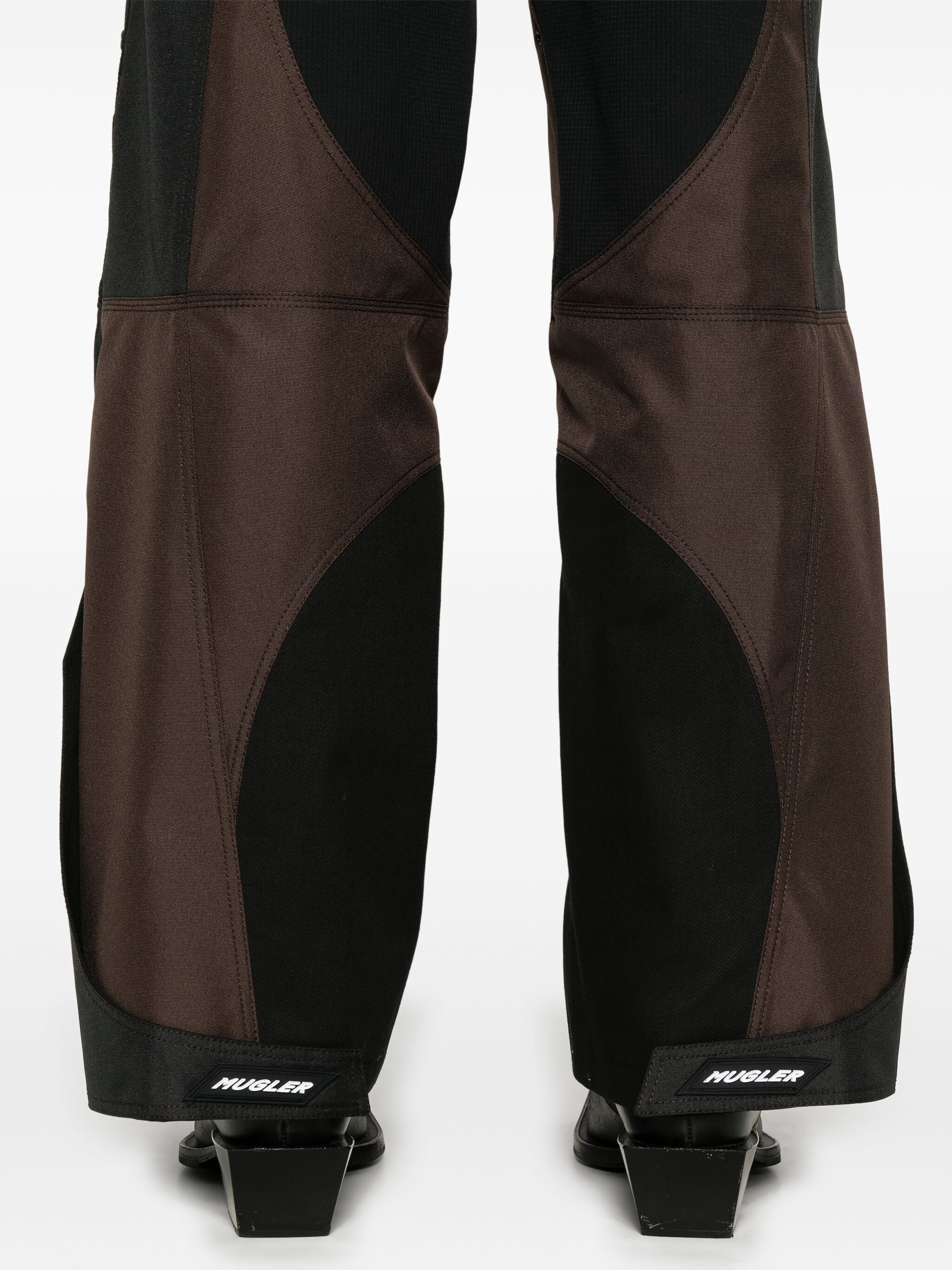 Mugler o1s22i1n1124 Patchwork Cargo Pant in Black & Brown Size US 32 / EU 48 - 5 Thumbnail