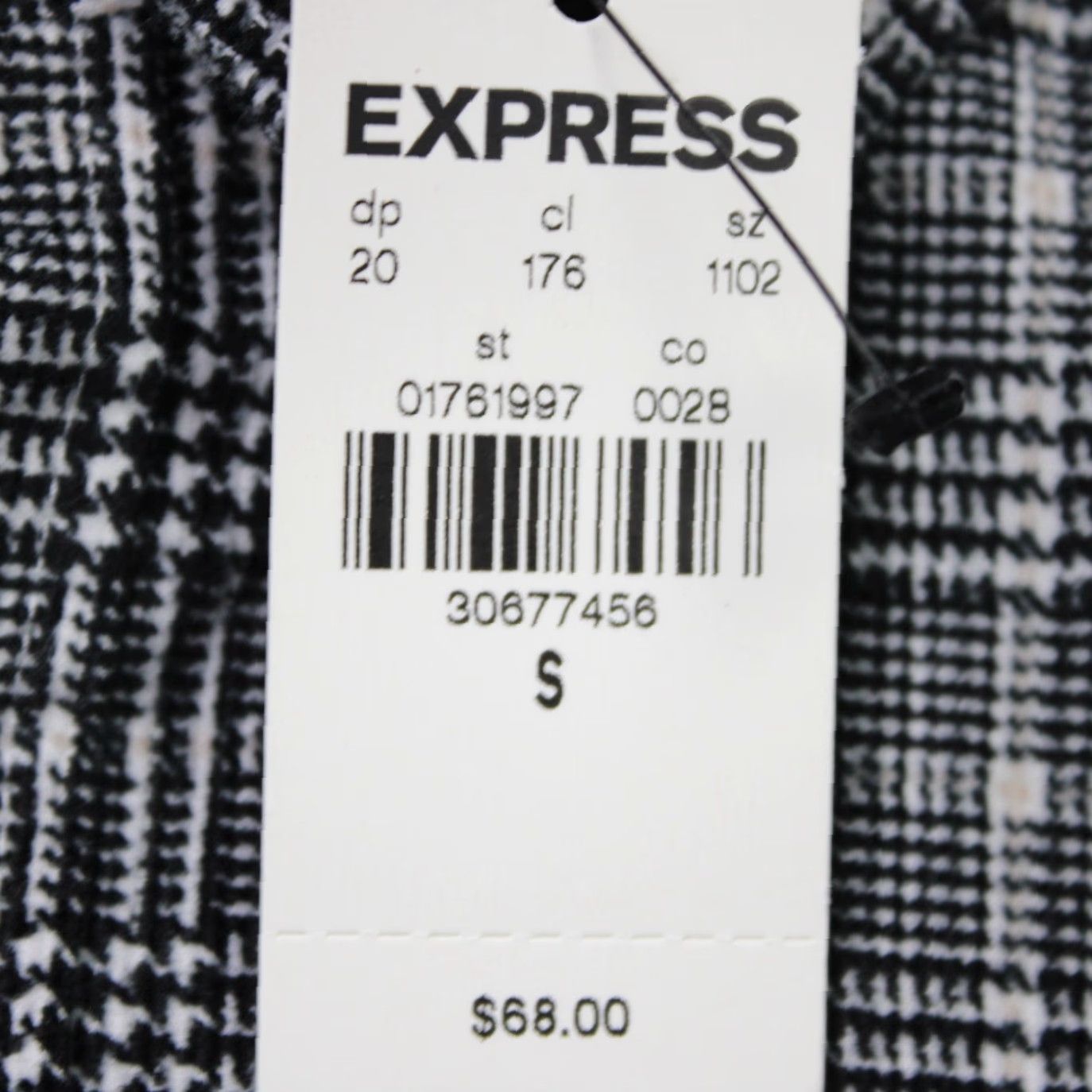 Express Express Shirt Mens Small Black/White Cotton Stretch Long Sleeve Button-Down Shirt Size US S / EU 44-46 / 1 - 7 Thumbnail