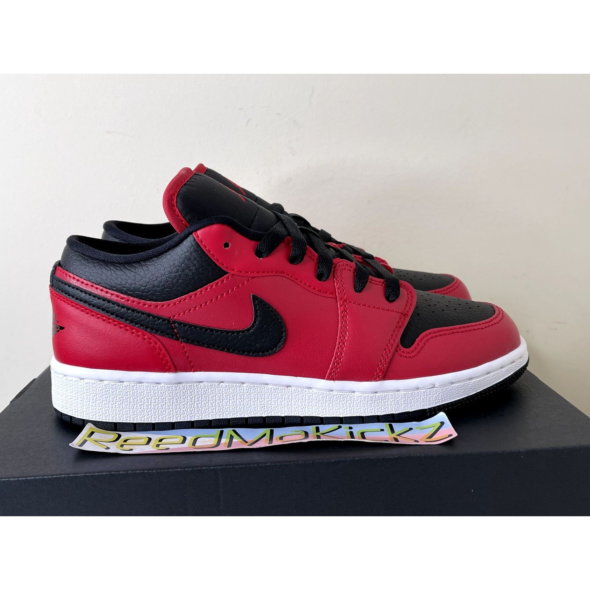 Jordan Brand Jordan 1 Low Reverse Bred Gym Red GS 6.5Y Size US 6.5 / EU 39-40 - 4 Thumbnail