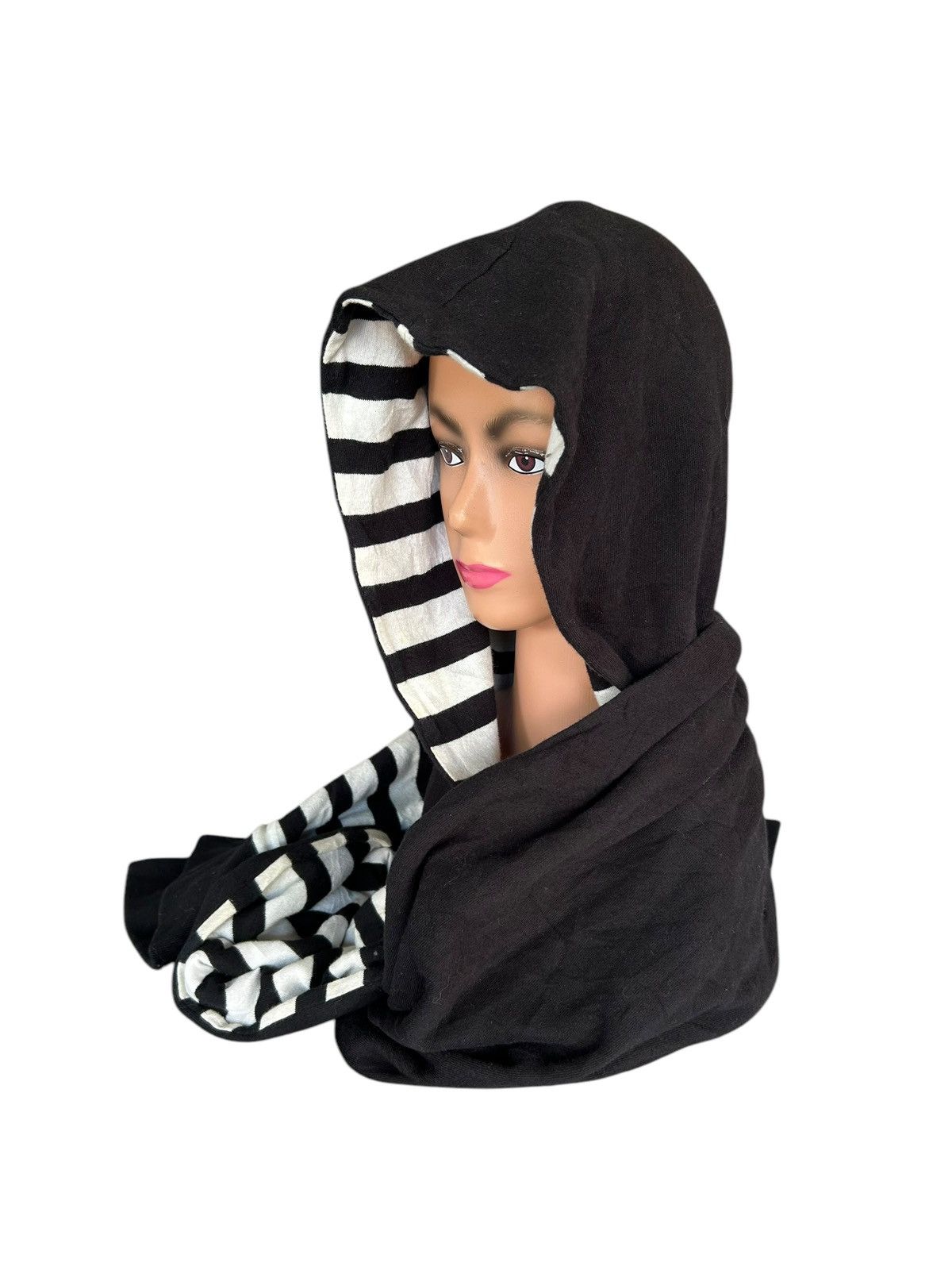 Japanese Brand × Kapital × Vintage Japanese Stripe Big Balaclava Scarf Hoodie Reversible Size ONE SIZE - 5 Thumbnail