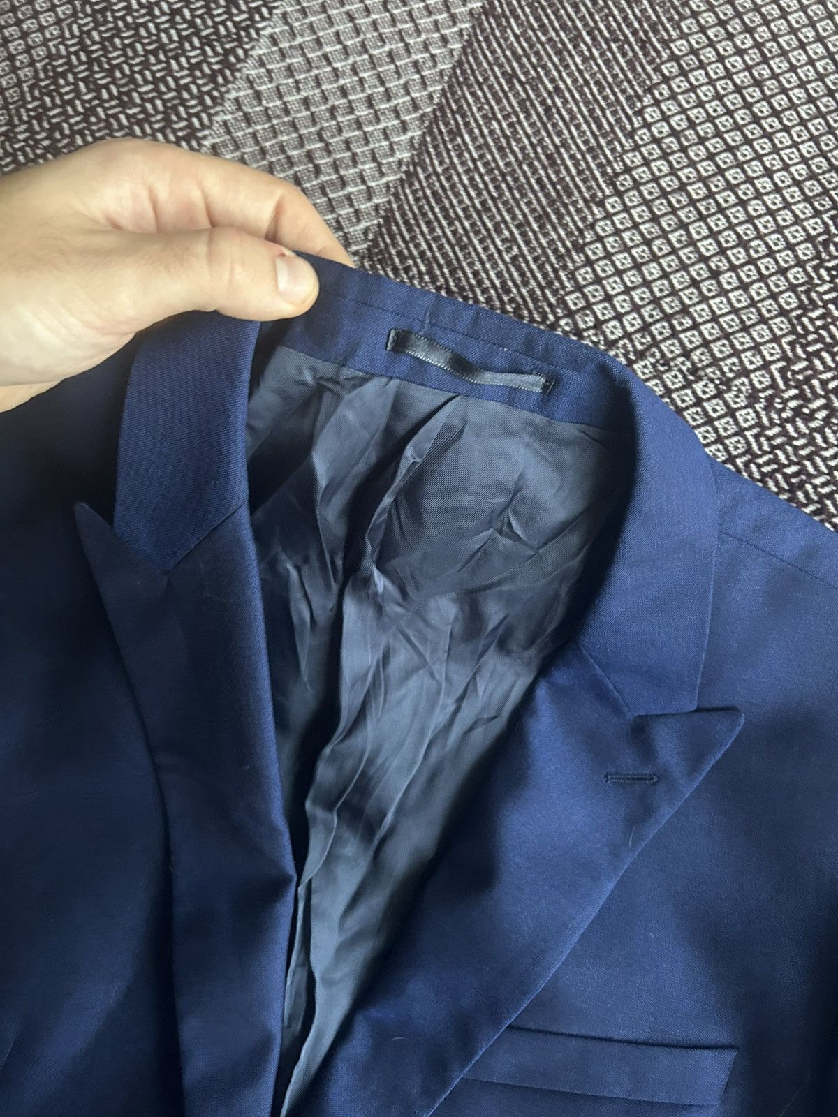 Reiss Reiss Blue Suit Solid Style Classic One Button Mens Size 40R Size 40R - 6 Thumbnail
