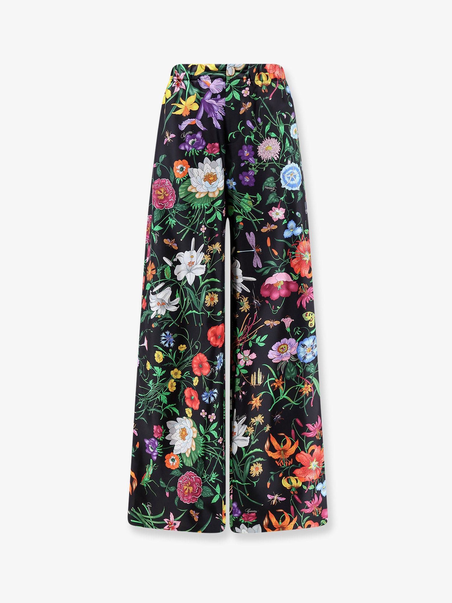Gucci Printed Silk Trousers Size 28" / US 6 / IT 42 - 1 Thumbnail
