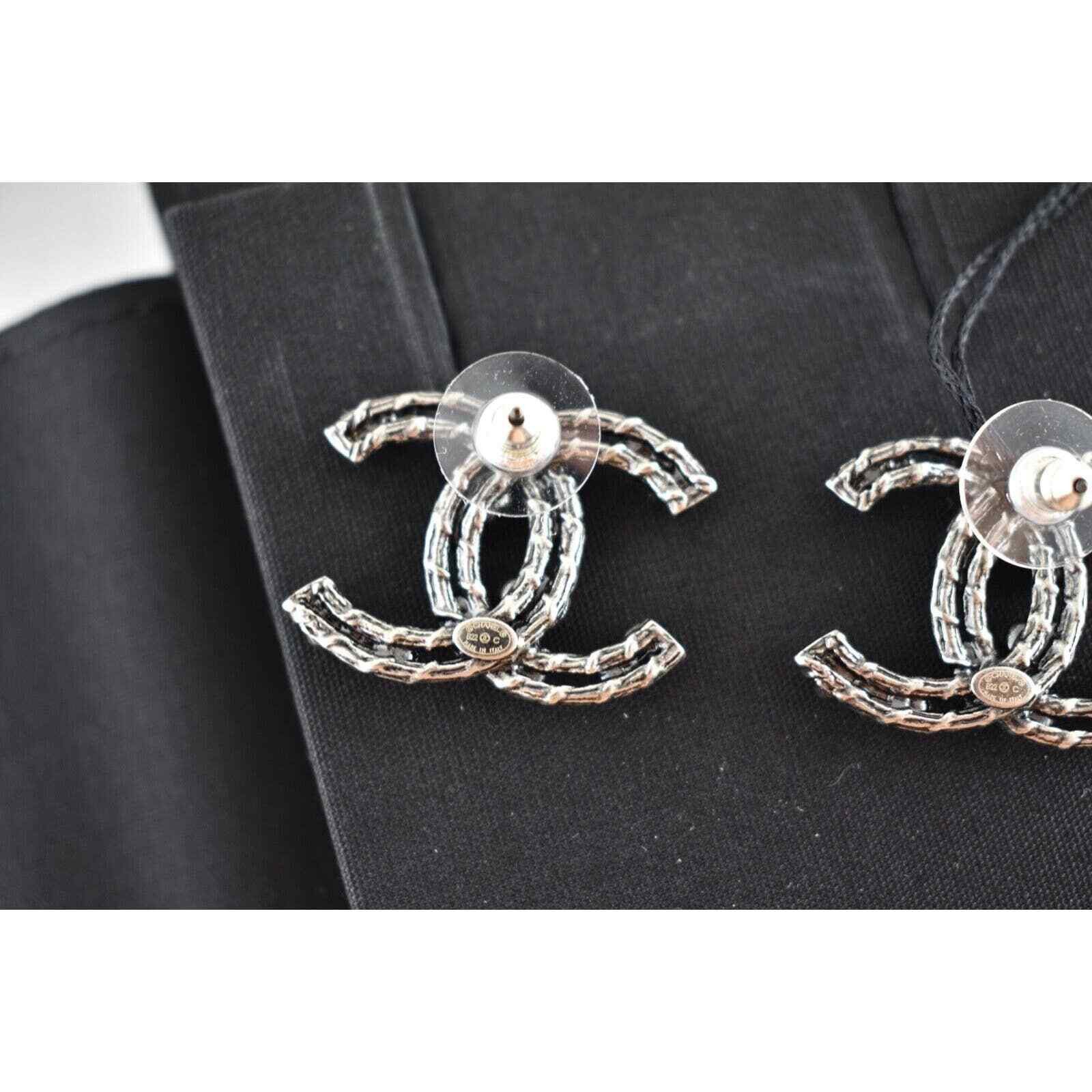 Chanel Chanel Ruthenium Crystal Camellia Statement Drop Earrings Size ONE SIZE - 10 Thumbnail