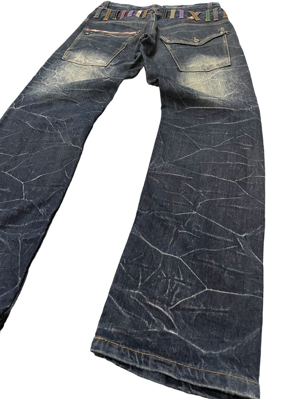 GOSTAR DE FUGA × Hysteric Glamour Nylaus Japan Mud Wash Double Waist Claw Mark Jeans Size US 30 / EU 46 - 20 Thumbnail