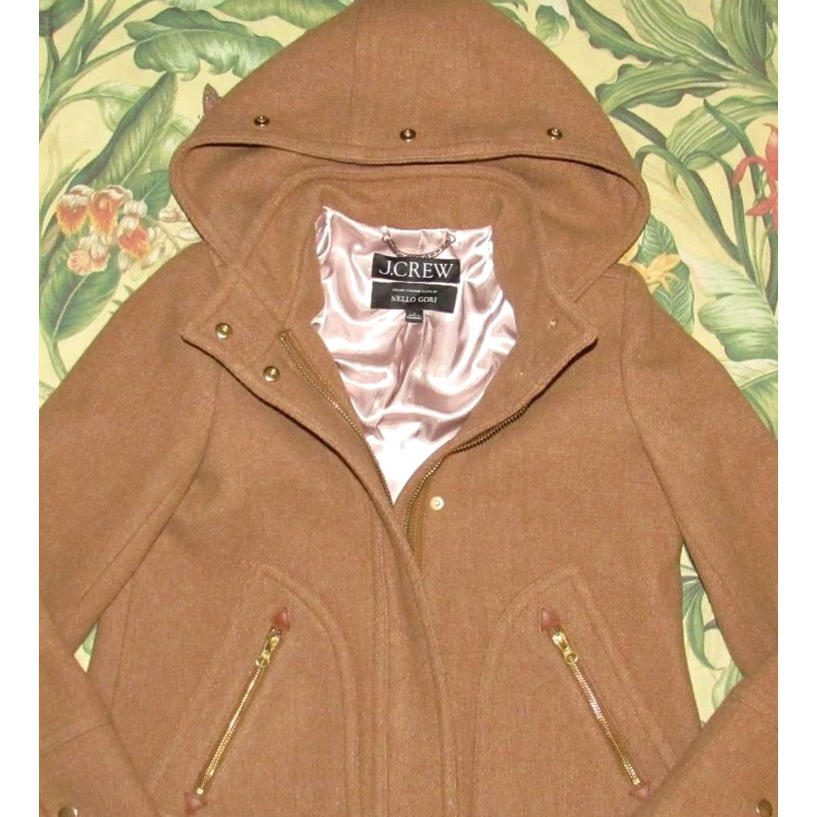Vintage J CREW Chateau Parka In Italian Stadium Cloth 4 Women's Wool Blend Coat 80% Wool 20% Polyester Brown 4 Parka Womens Size S / US 4 / IT 40 - 2 Thumbnail