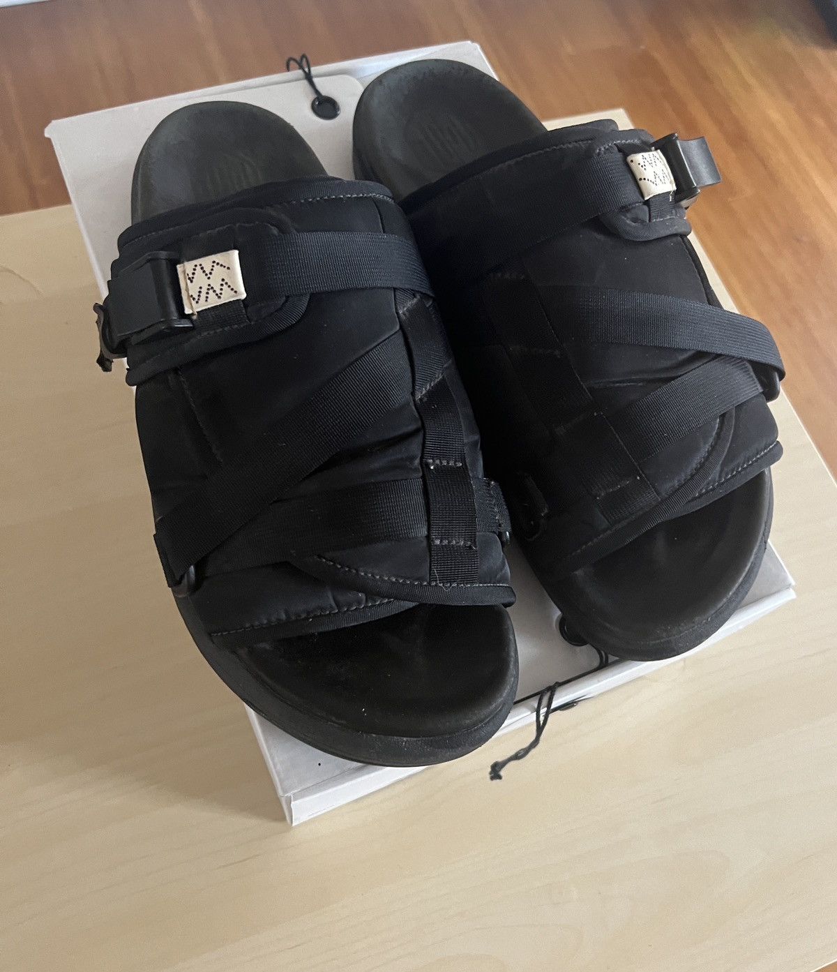 image of Visvim Christo Black XL Sandal, Men's (Size 12)