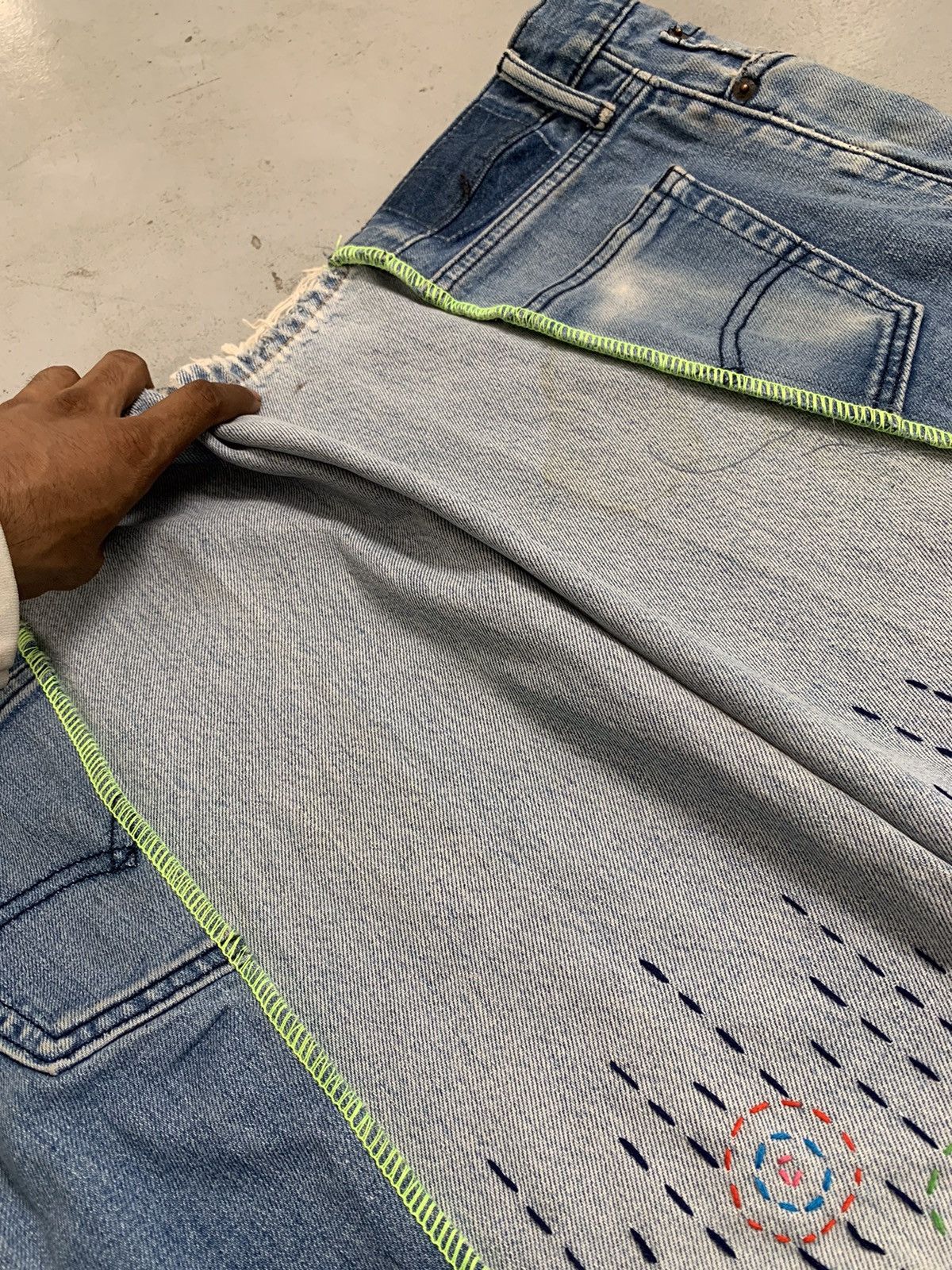 Levi's upcycled levis shashiko hand stitch baggy fit denim Size US 34 / EU 50 - 8 Thumbnail