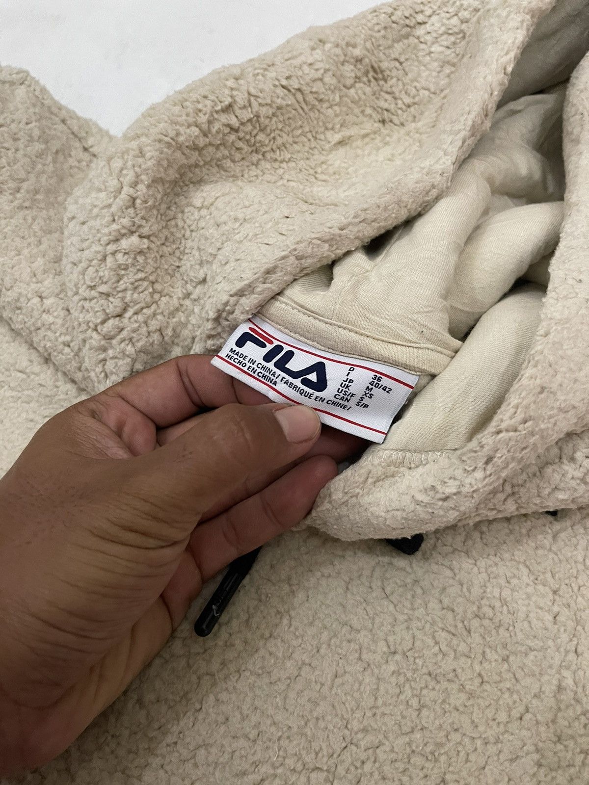 Fila Fila Plain Cream Fur Fleece Size M / US 6-8 / IT 42-44 - 4 Thumbnail