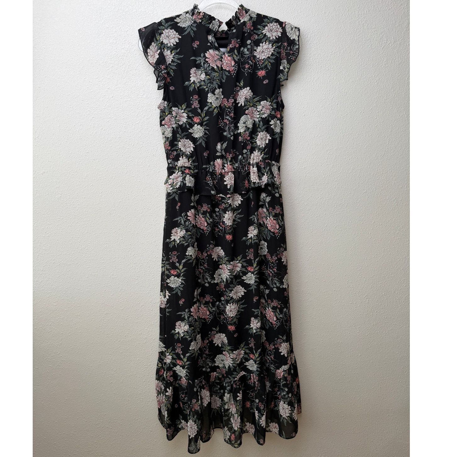 Other Laissez Faire Floral Midi Smocked Neck Ruffle Sleeveless Size S / US 4 / IT 40 - 6 Thumbnail