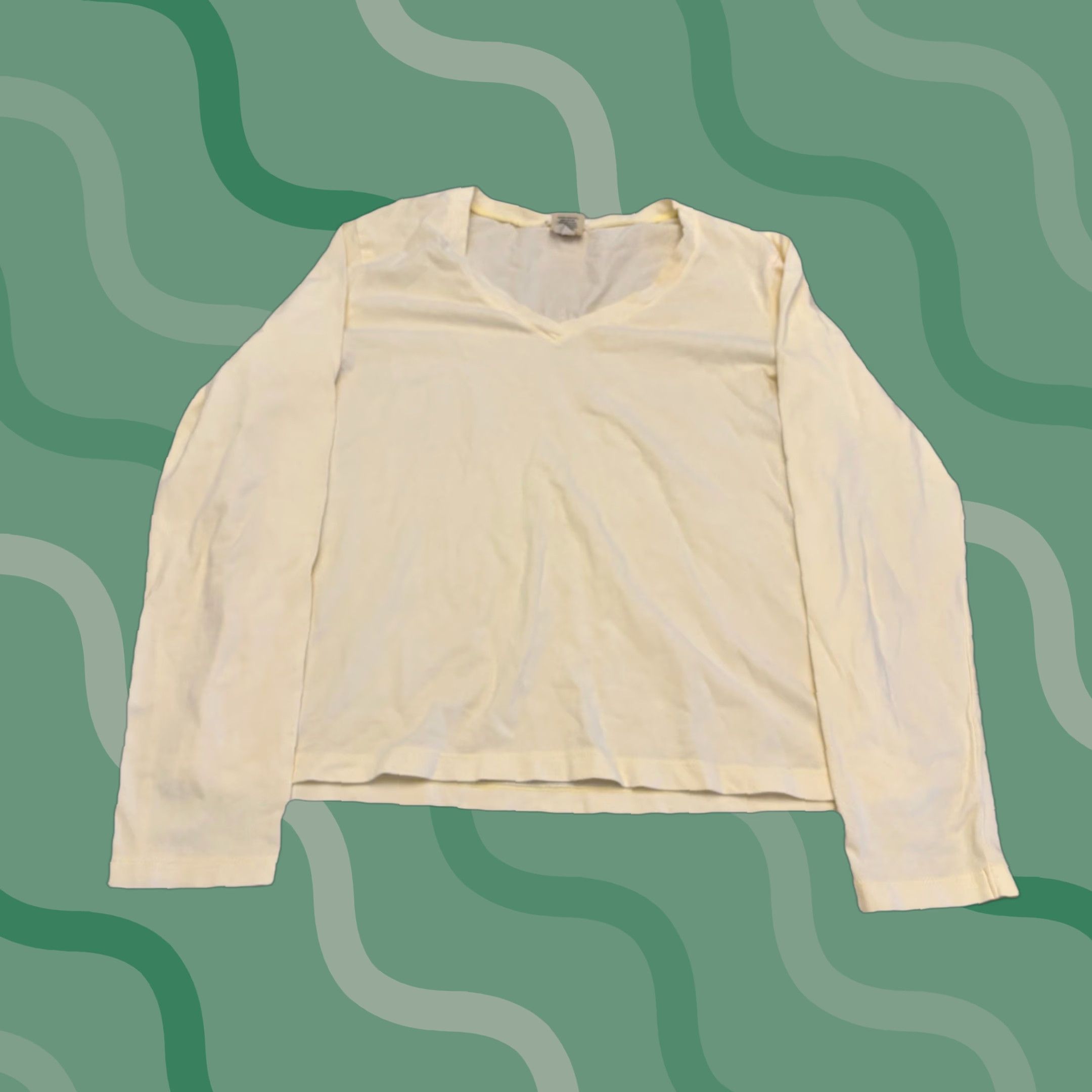 Old Navy Old Navy Top T-Shirt Women's XL Long Sleeve V-Neck Stretch Beige Crew Neck Knit Casual Business Party/Cocktail Workwear Size XL / US 12-14 / IT 48-50 - 1 Thumbnail