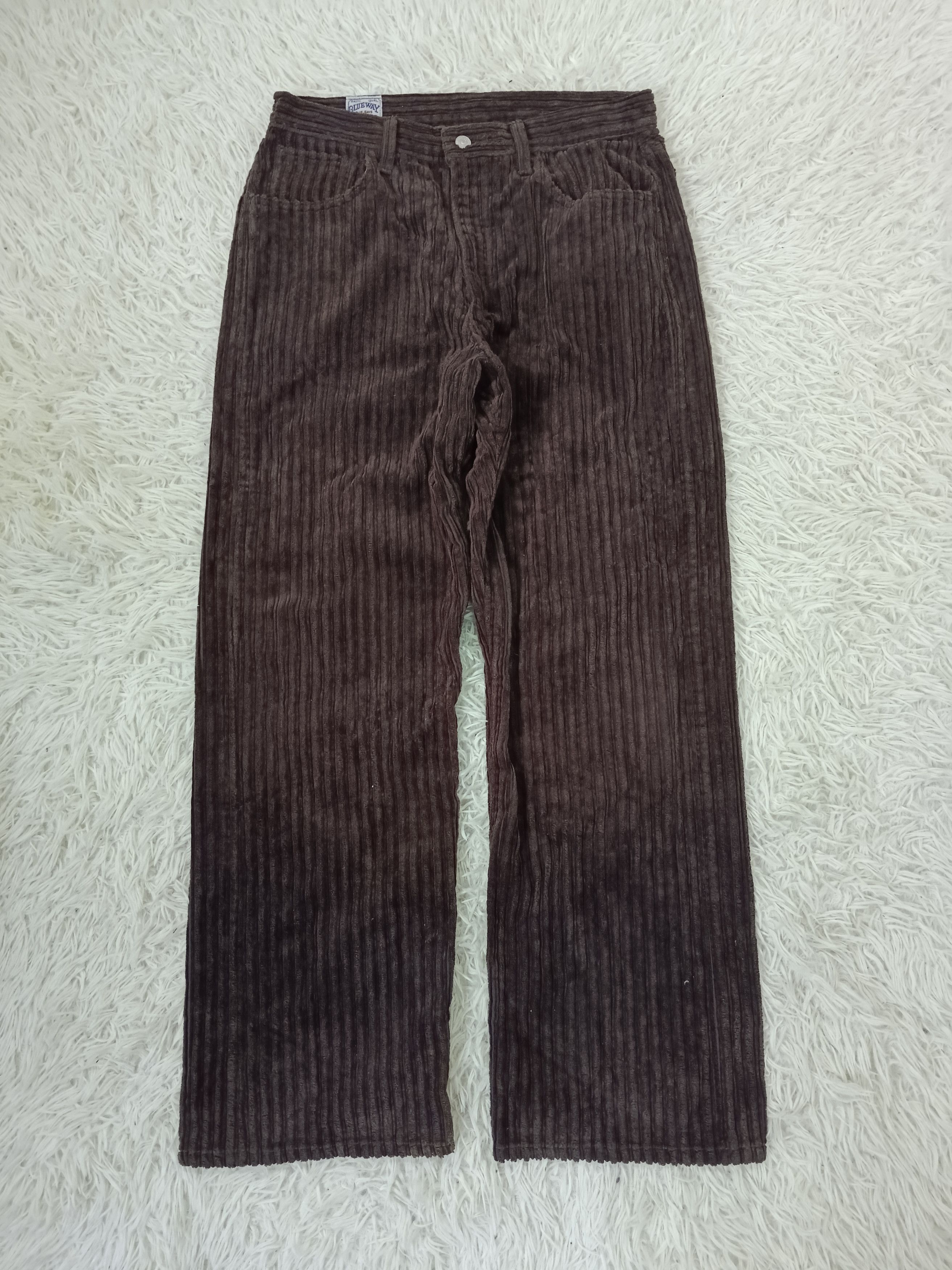 Japanese Brand WIDE PANTS CORDUROY BLUE WAY Size US 32 / EU 48 - 1 Thumbnail