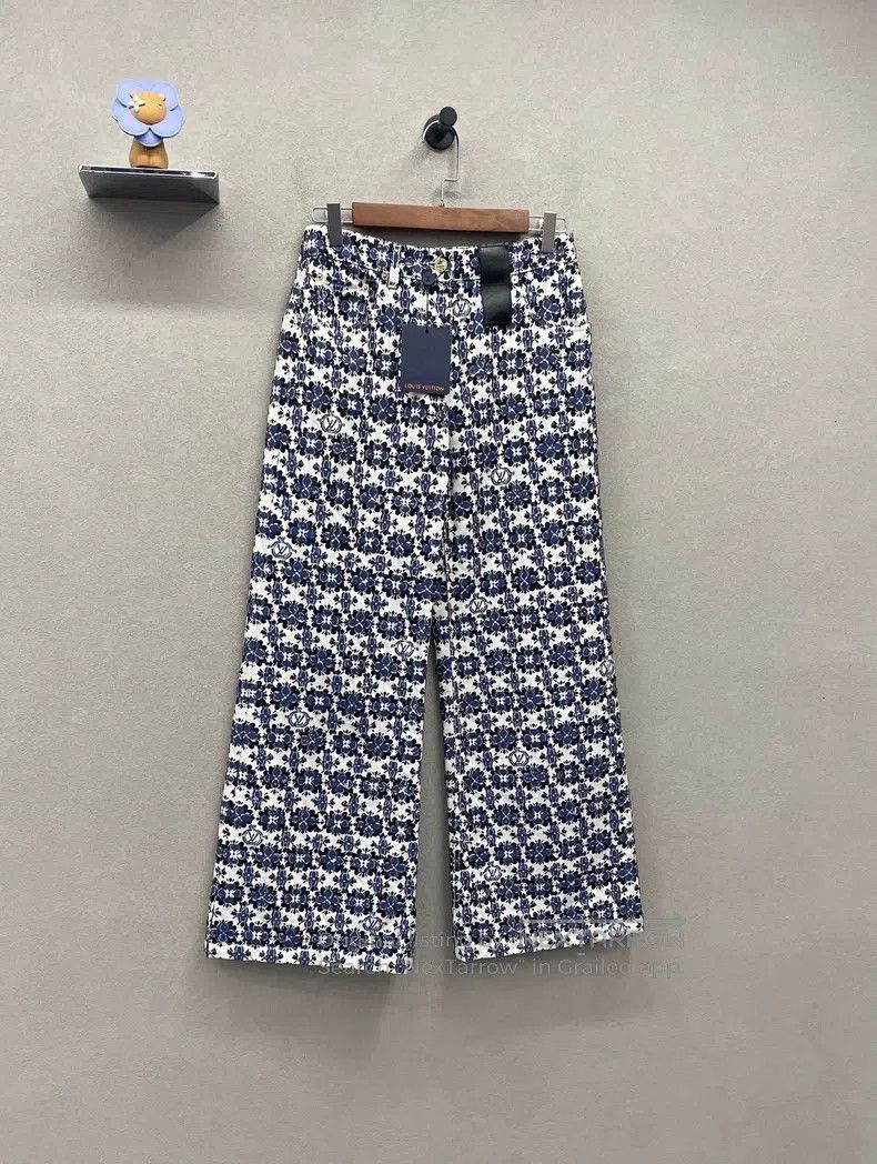 Louis Vuitton Louis Vuitton Blue full-print flower jeans Size US 36 / EU 52 - 3 Thumbnail