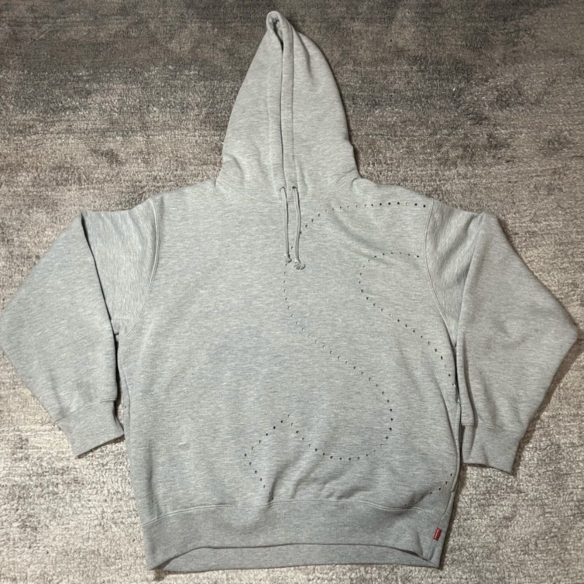 image of Supreme Laser Cut S Logo Hooded Hoodie in Grey, Men's (Size Small)