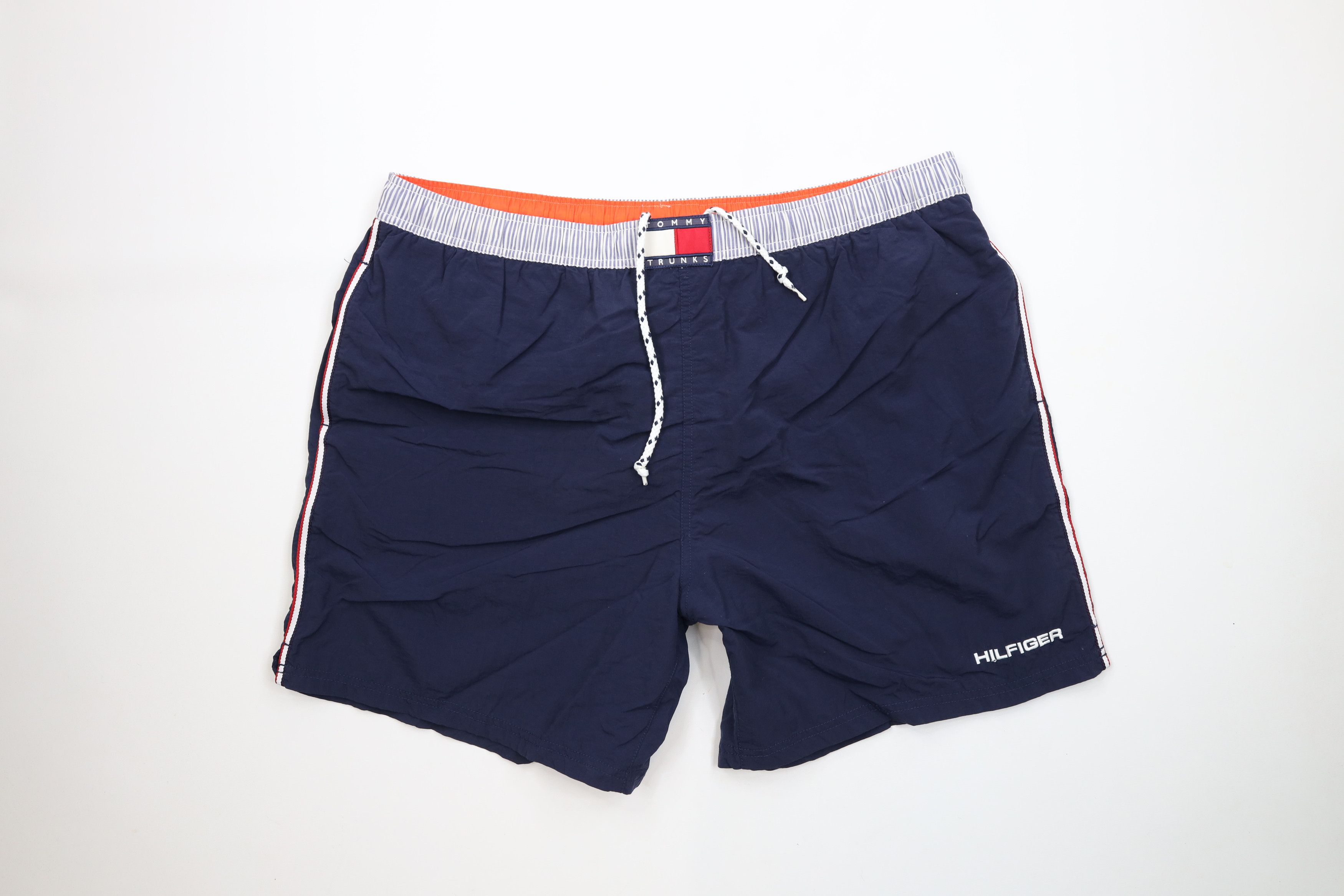 Tommy Hilfiger × Vintage Vintage 90s Tommy Hilfiger Striped Lined Shorts Swim Trunks Size US 36 / EU 52 - 1 Thumbnail