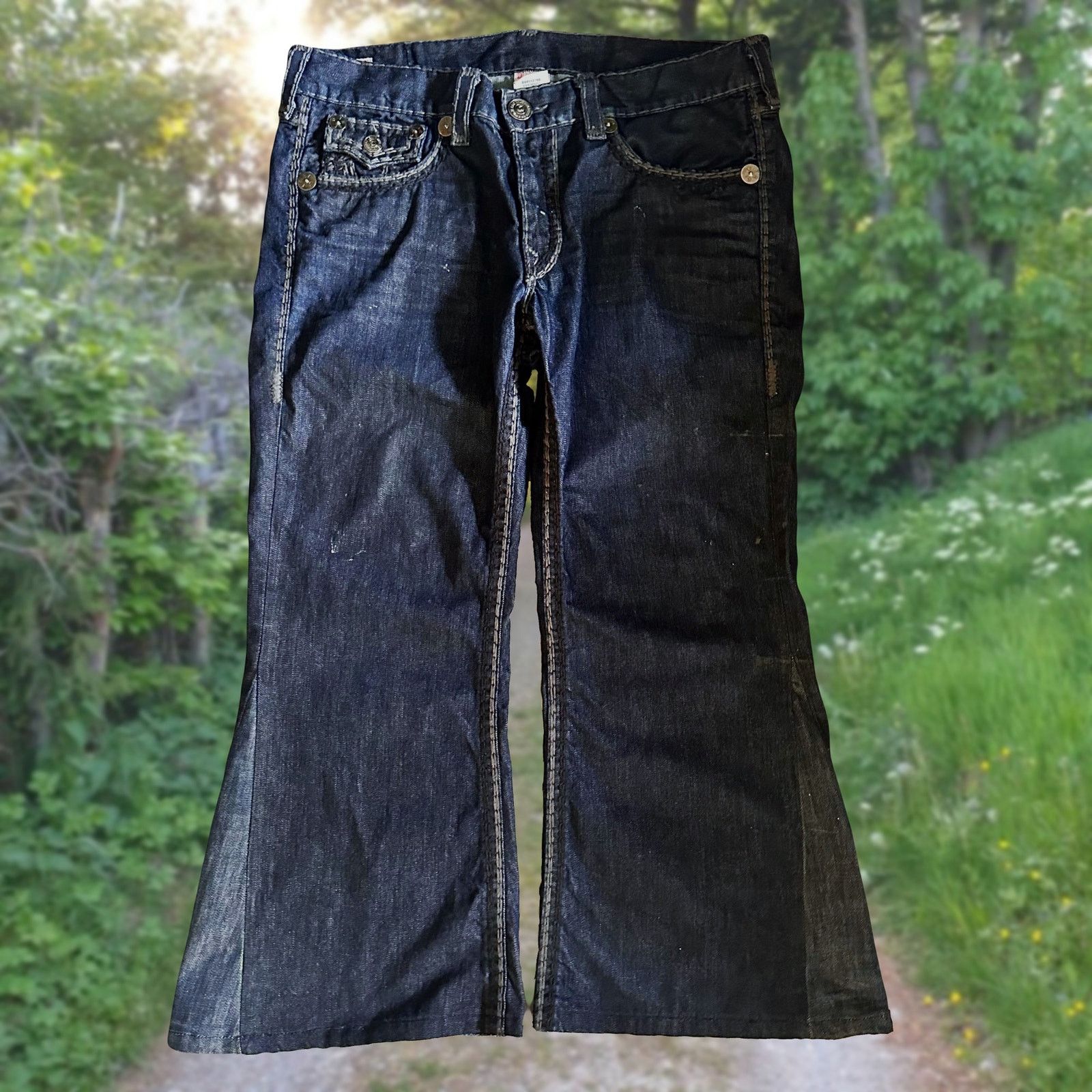 True Religion True Religion custom flared baggy wide leg jeans super qt Size US 40 / EU 56 - 2 Thumbnail